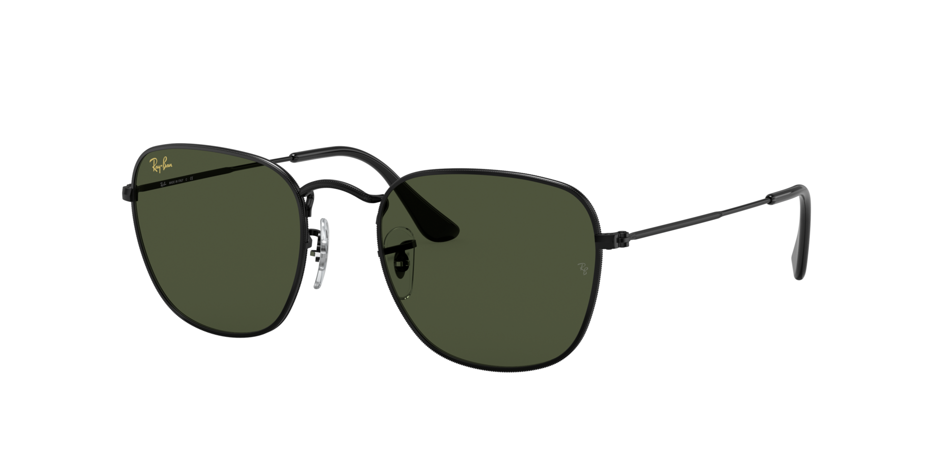 RAY-BAN Unisex Sunglasses Frank  -  Frame color: Black, Lens color: G-15 Green
