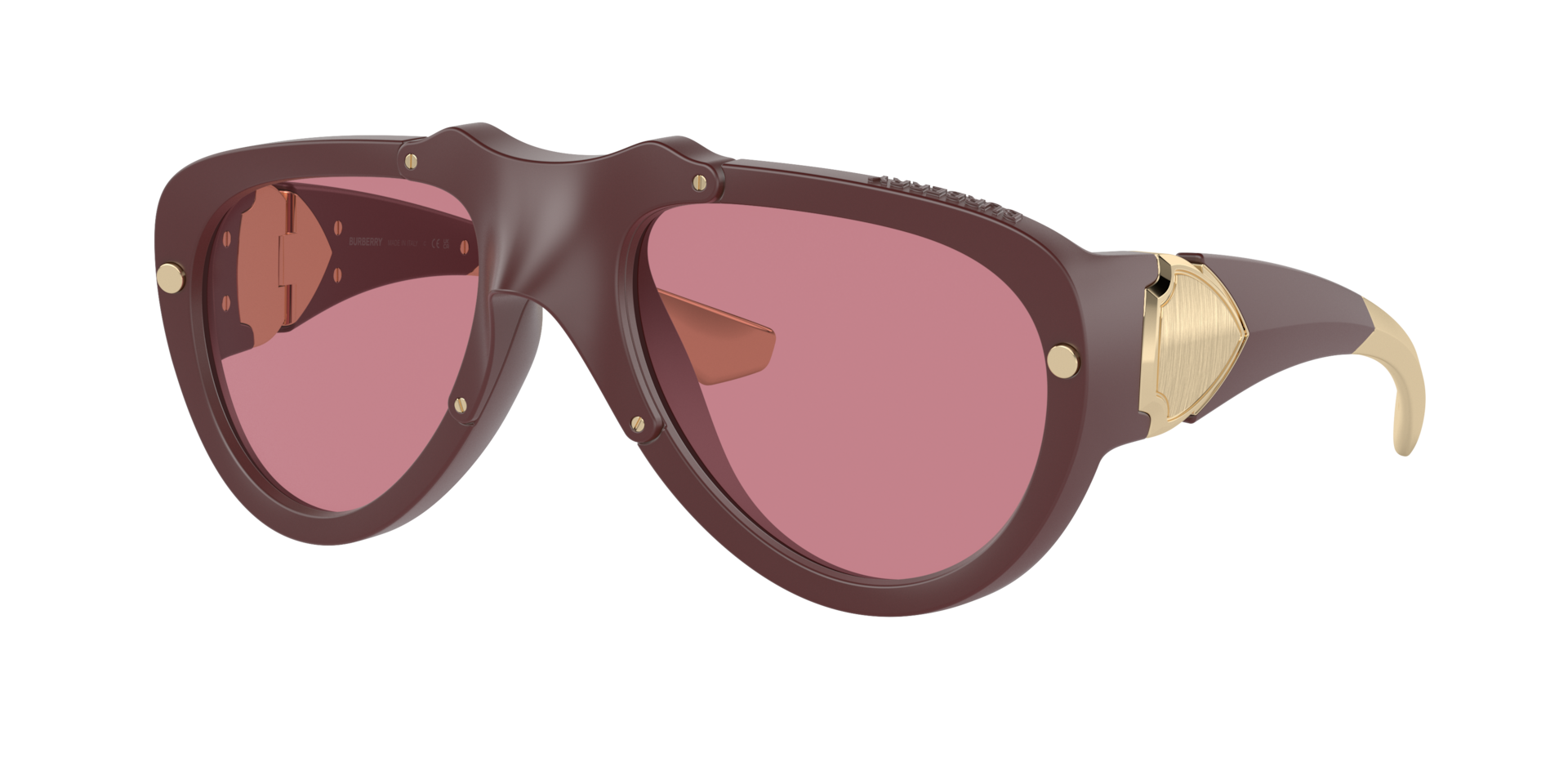 Burberry Unisex Sunglass BE4433U - Couleur du Monture Caoutchouc Lie de vin Couleur de Lentille Violet fonc 275 €
