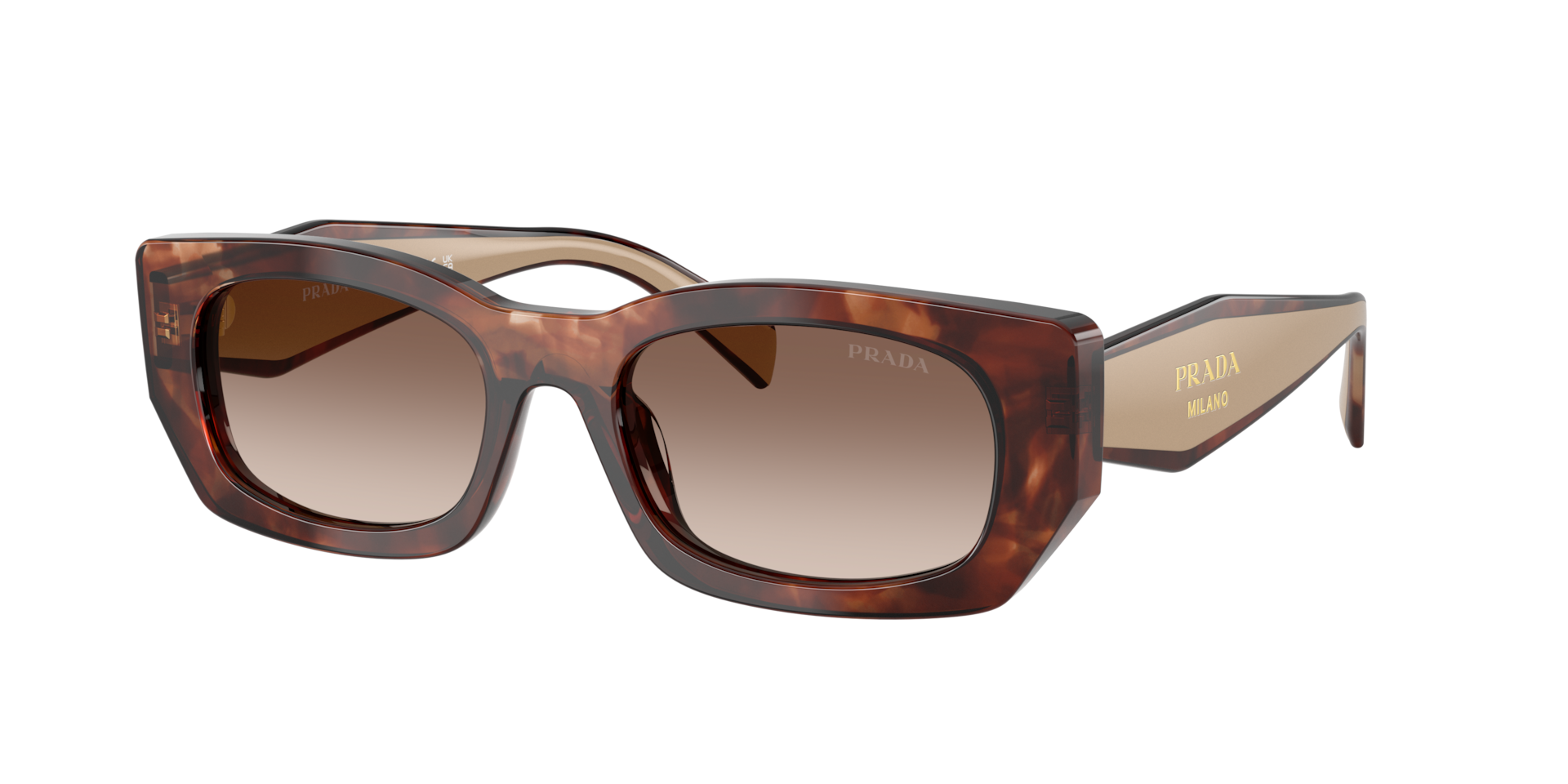 Prada Woman Sunglass PR B05S -  Frame color: Caramel Tortoise, Lens color: Brown Gradient