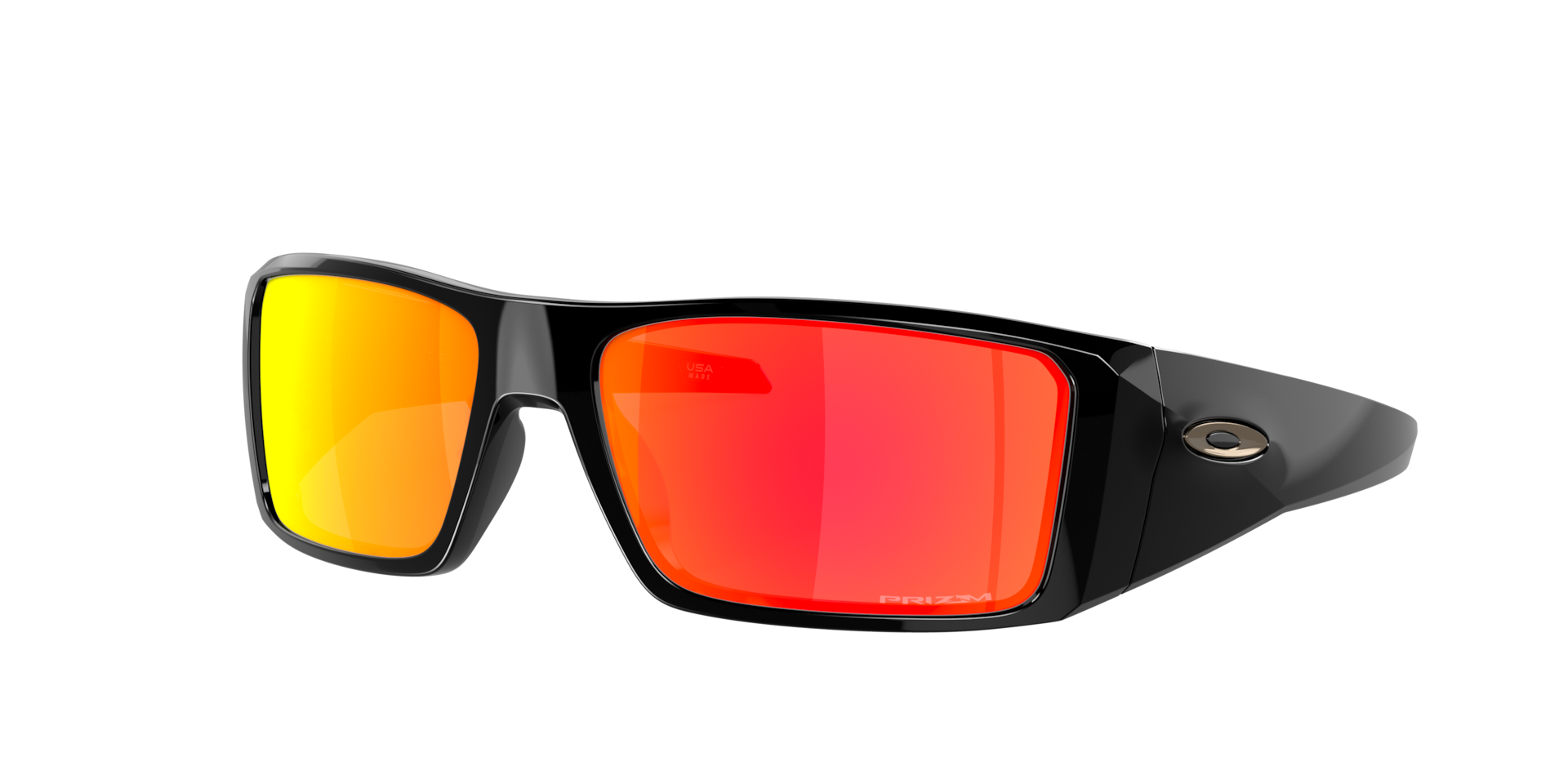 OAKLEY Man Sunglasses Heliostat - Frame color: Polished Black, Lens color: Prizm Ruby