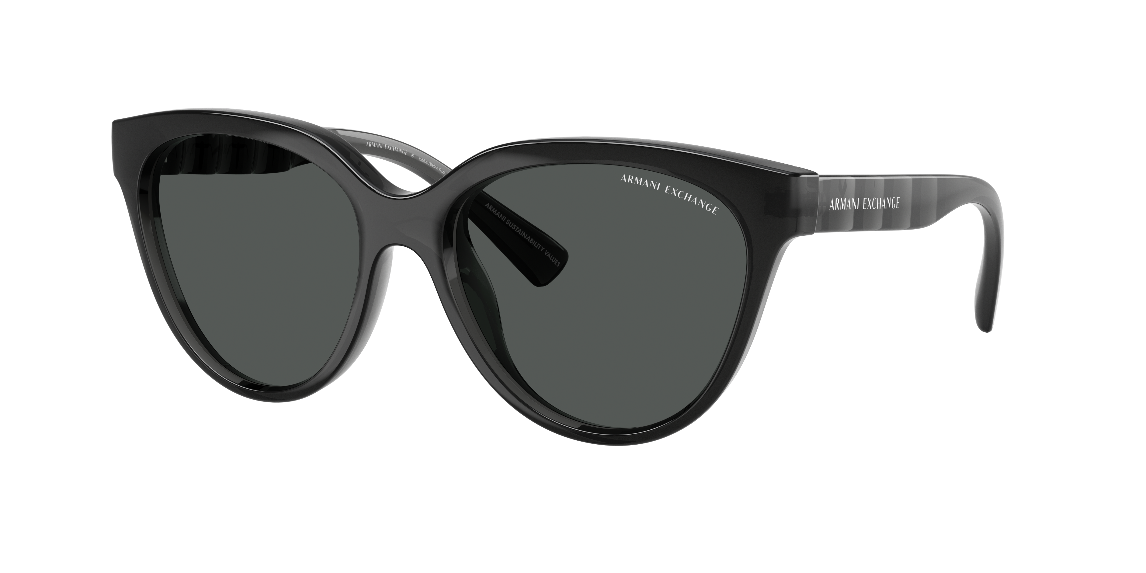Armani Exchange Woman Sunglass AX4148SU -  Frame color: Shiny Transparent Grey, Lens color: Dark Grey