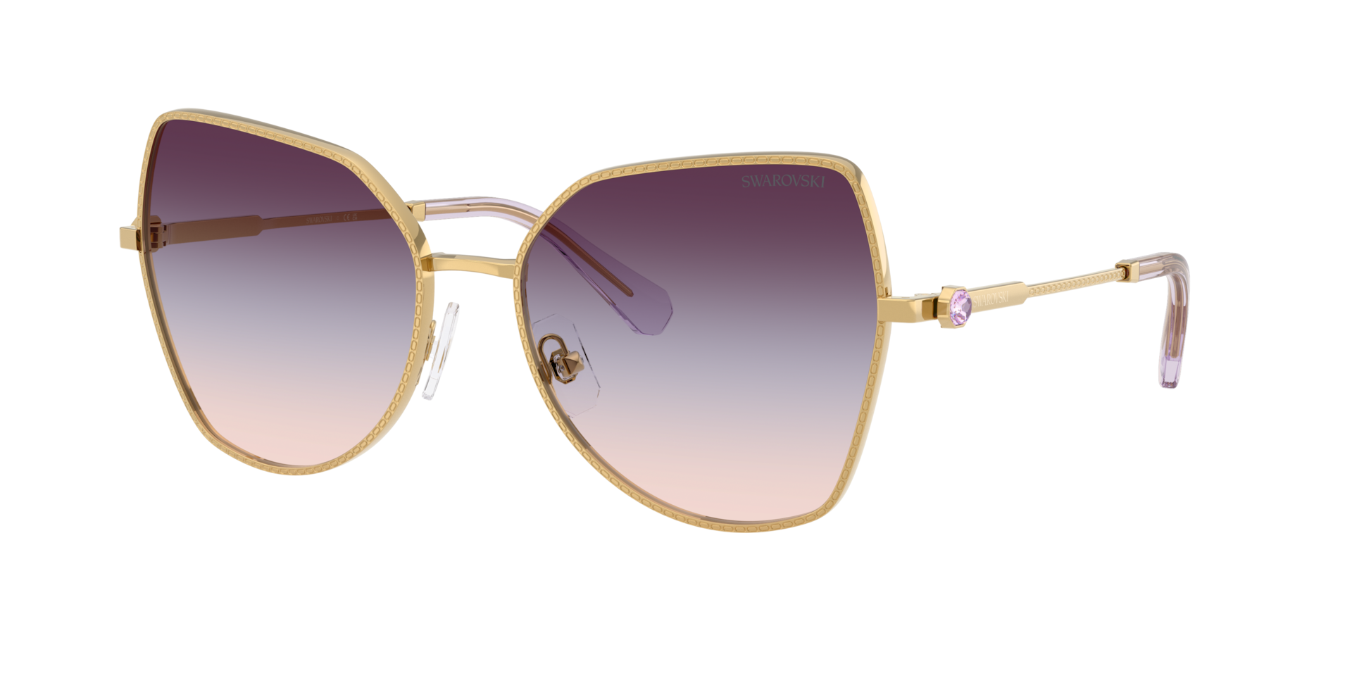 Swarovski Woman Sunglass SK7037 -  Frame color: Gold, Lens color: Gradient Brown/Blue/Violet
