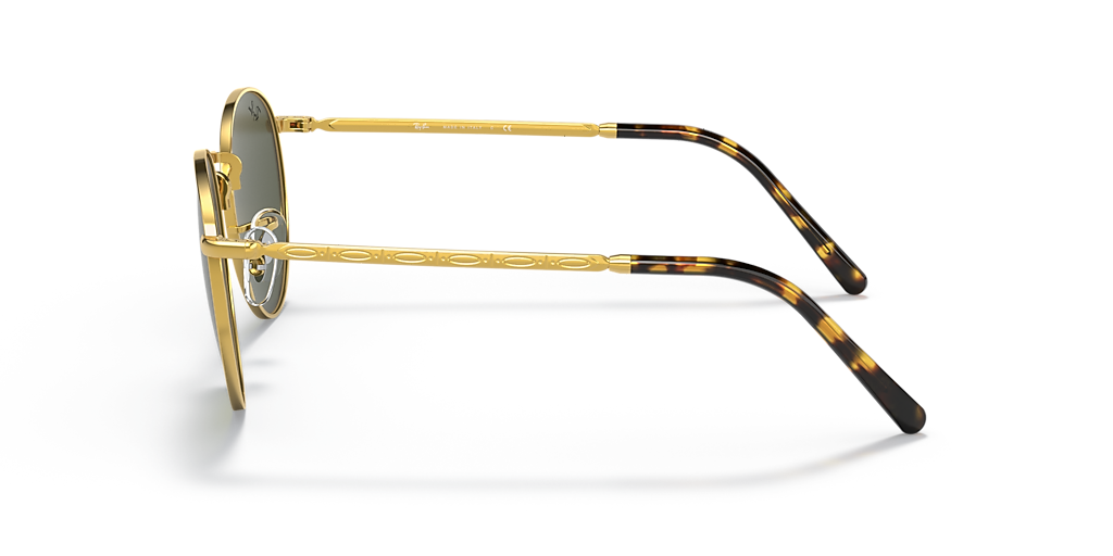 Ray-Ban New Round XS (50 - 21) with Green lenses and Gold frame