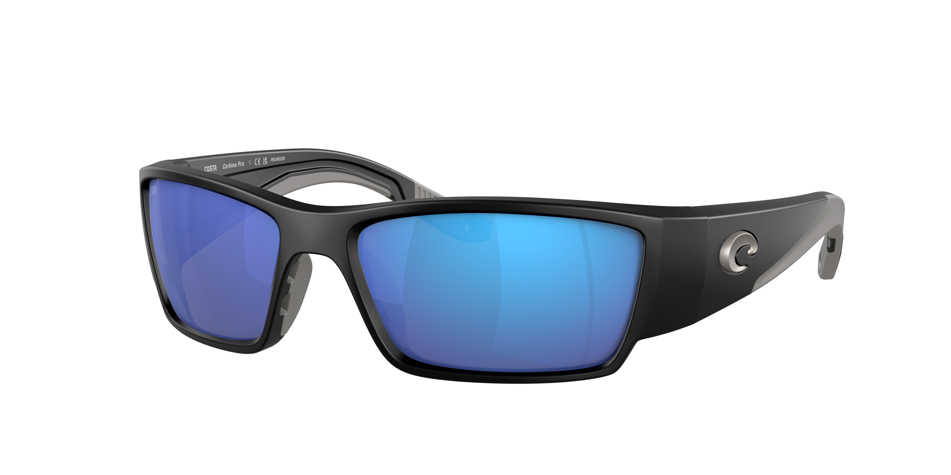 Costa Man Sunglass Corbina PRO -  Frame color: Matte Black, Lens color: Blue Mirror