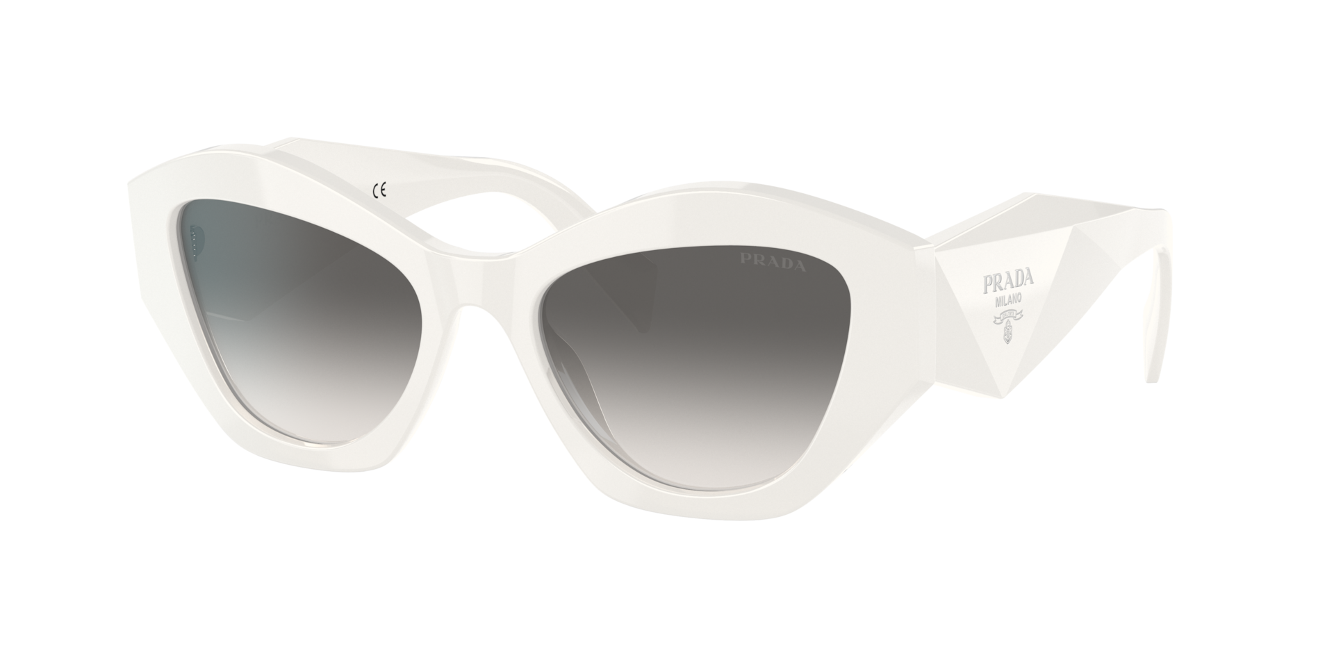 Prada Vrouwelijk Sunglass PR 07YS -  Framekleur: Wit, Lenskleur: Grijs Gradiënt