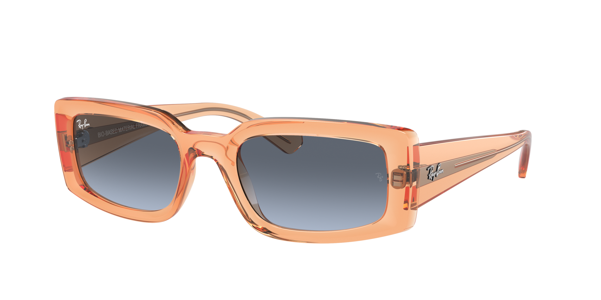 Ray-Ban Unisex Sunglass Kiliane Bio-Based -  Frame color: Transparent Orange, Lens color: Blue/Grey