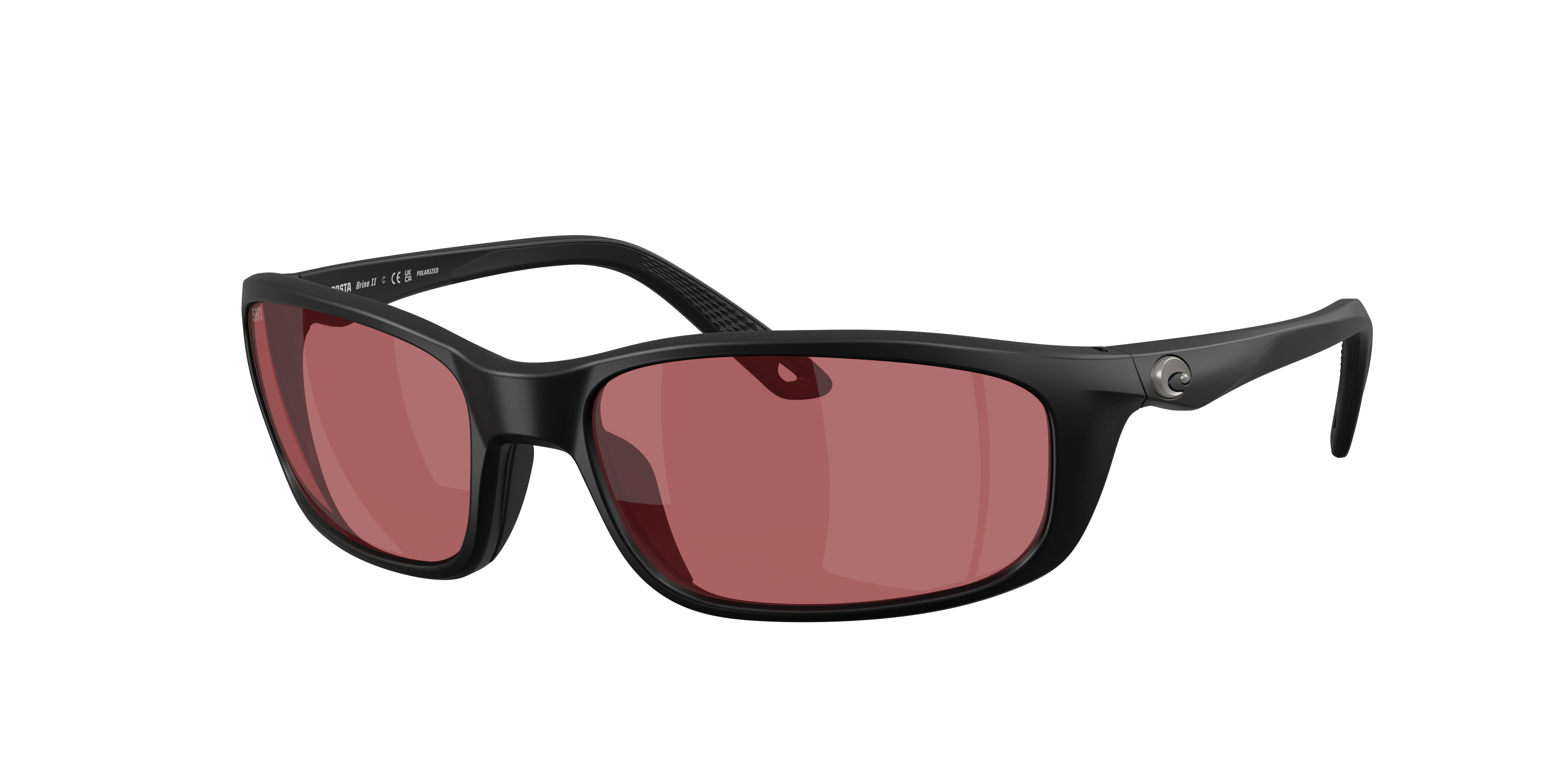 Costa Man Sunglass Brine II -  Frame color: Matte Black, Lens color: Rose