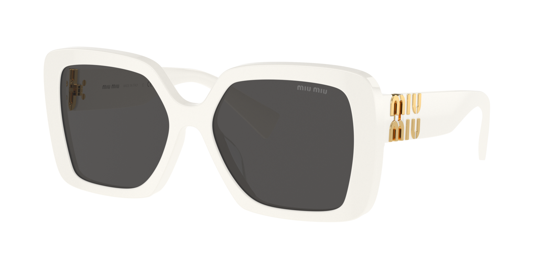 Miu Miu Femme Sunglass MU 10YS - Couleur du Monture Blanc Couleur de Lentille Gris fonc 245 €
