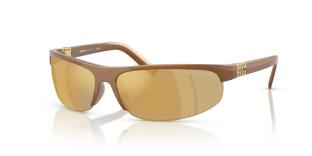 Miu Miu MU A02S M (70 - 14) with Gold lenses and Brown frame