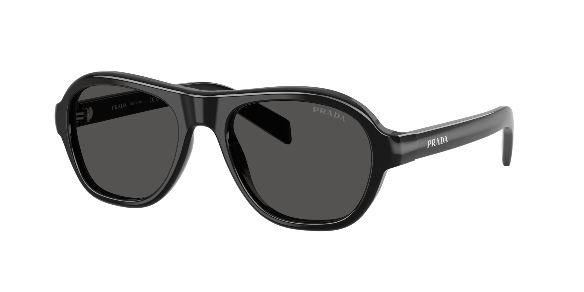 Prada Mann Sunglass PR D14S - Rahmenfarbe: Schwarz, Linsenfarbe: Dunkelgrau