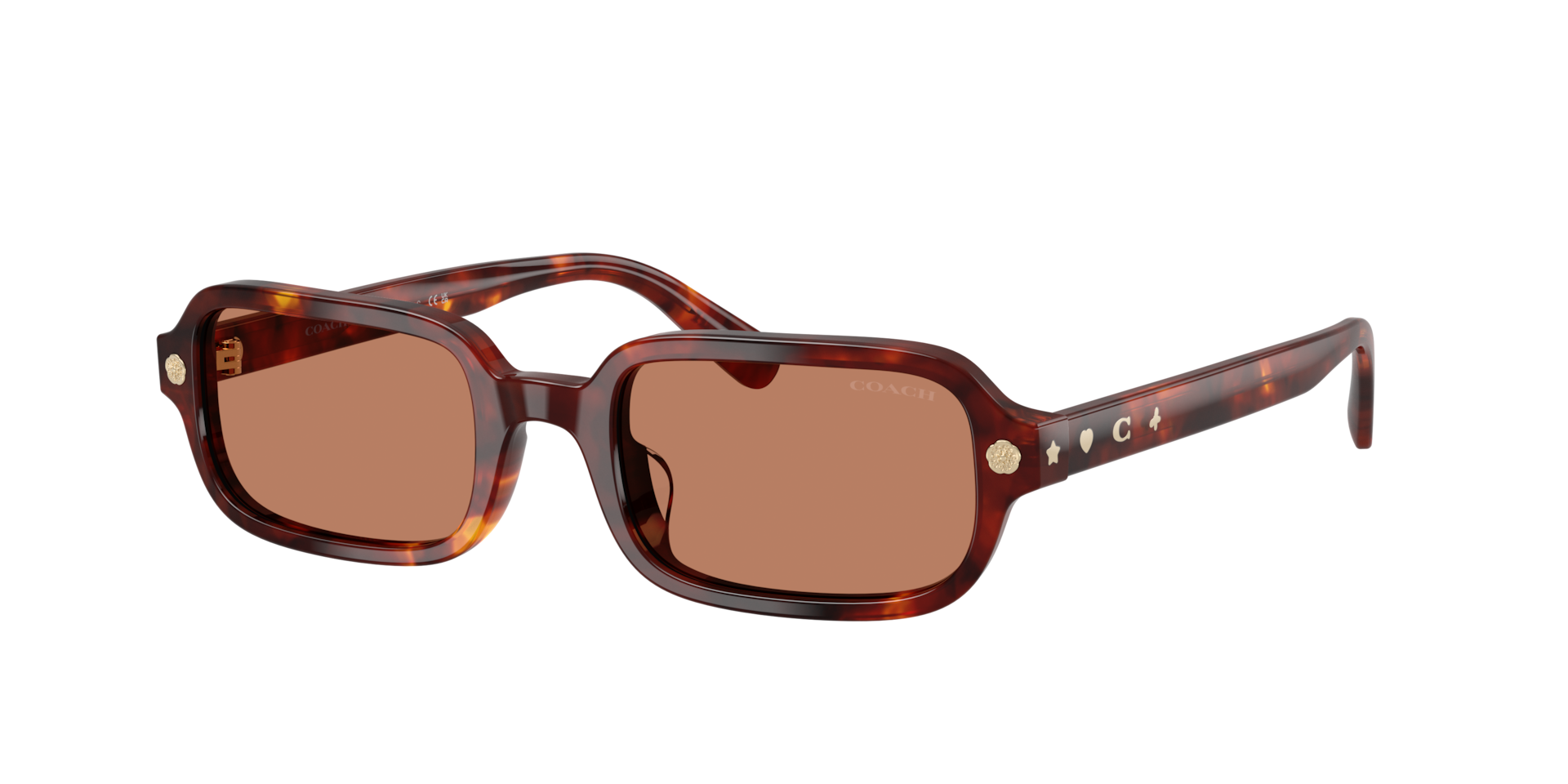 Coach Frau Sunglass CFU11 - Rahmenfarbe: Walnut Tortoise, Linsenfarbe: Hellbraun einfarbig