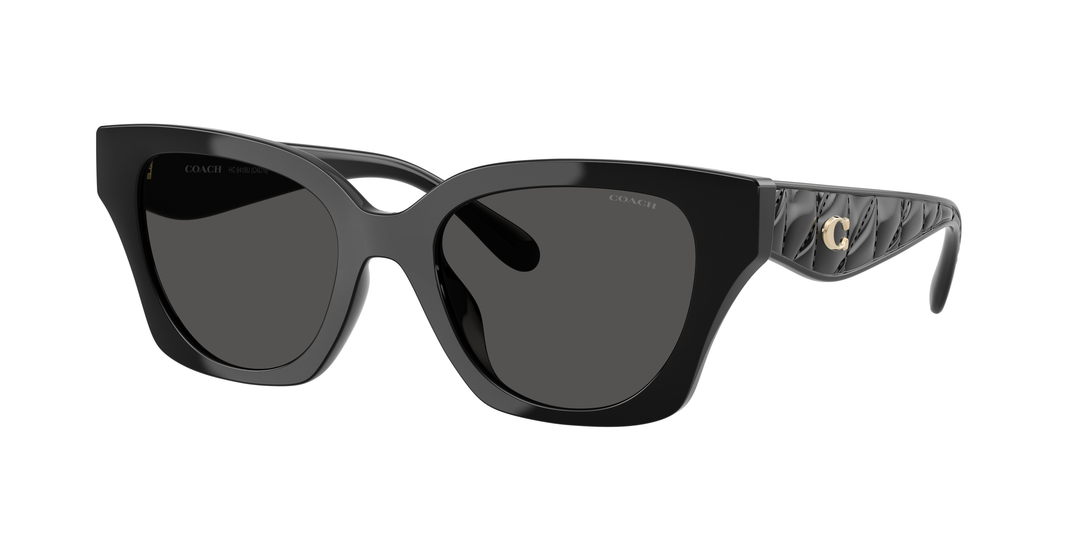 Coach Woman Sunglass CAD18 -  Frame color: Black, Lens color: Grey Solid