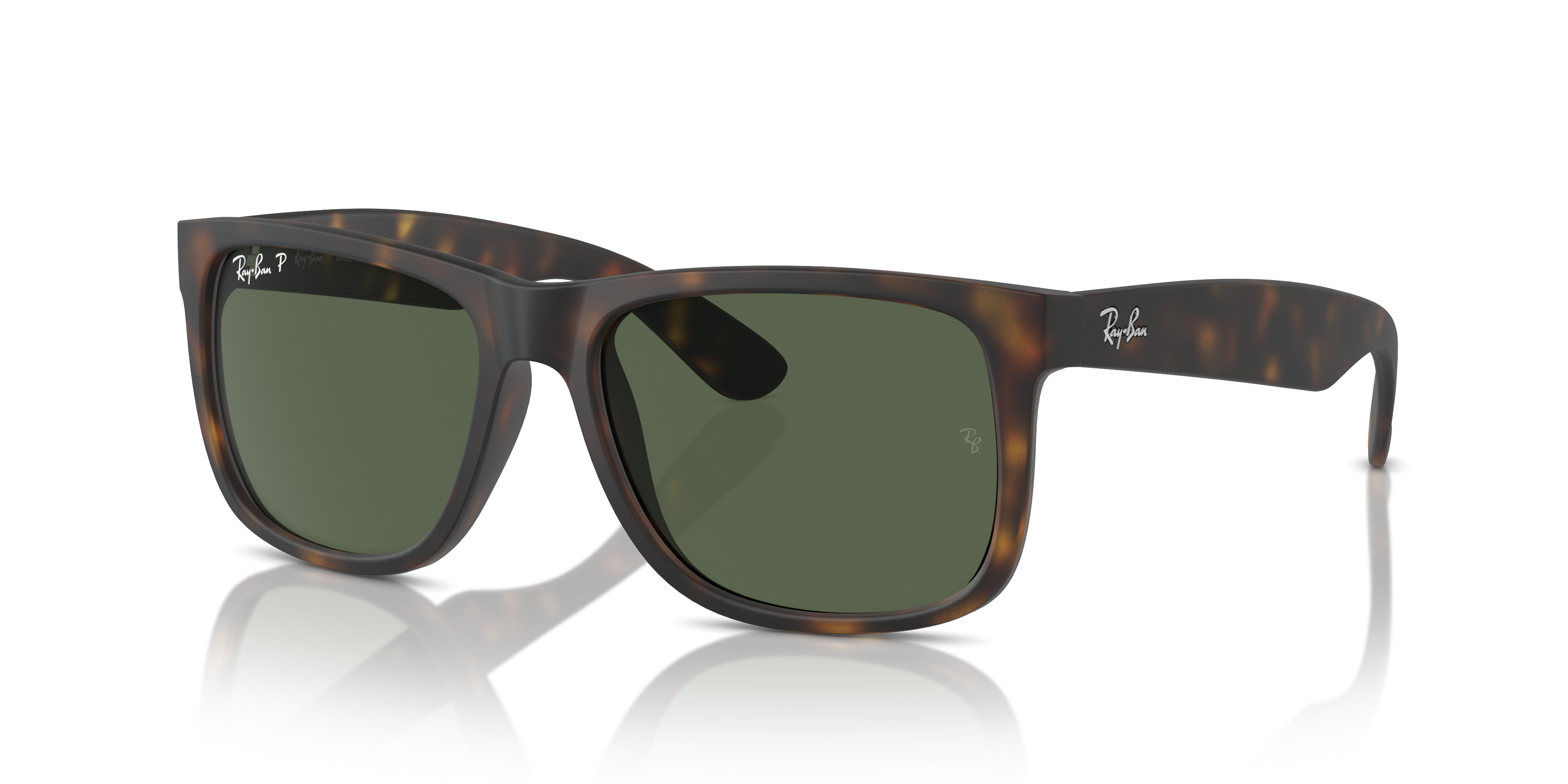 Ray-Ban Justin Classic S (54 - 16) with Green lenses and Tortoise