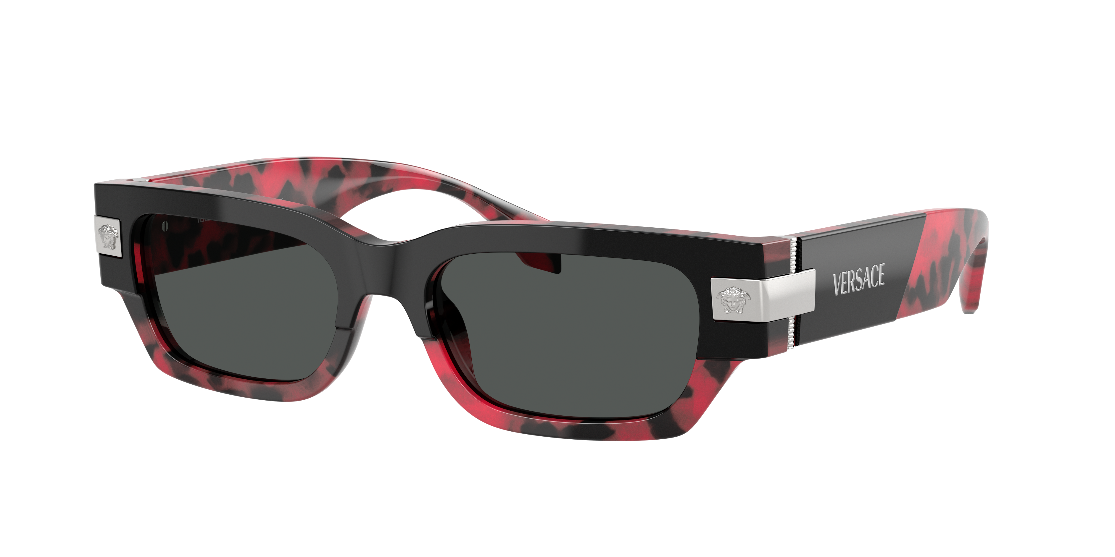 Versace Man Sunglass VE4465 -  Frame color: Top Black/Red Havana, Lens color: Dark Grey