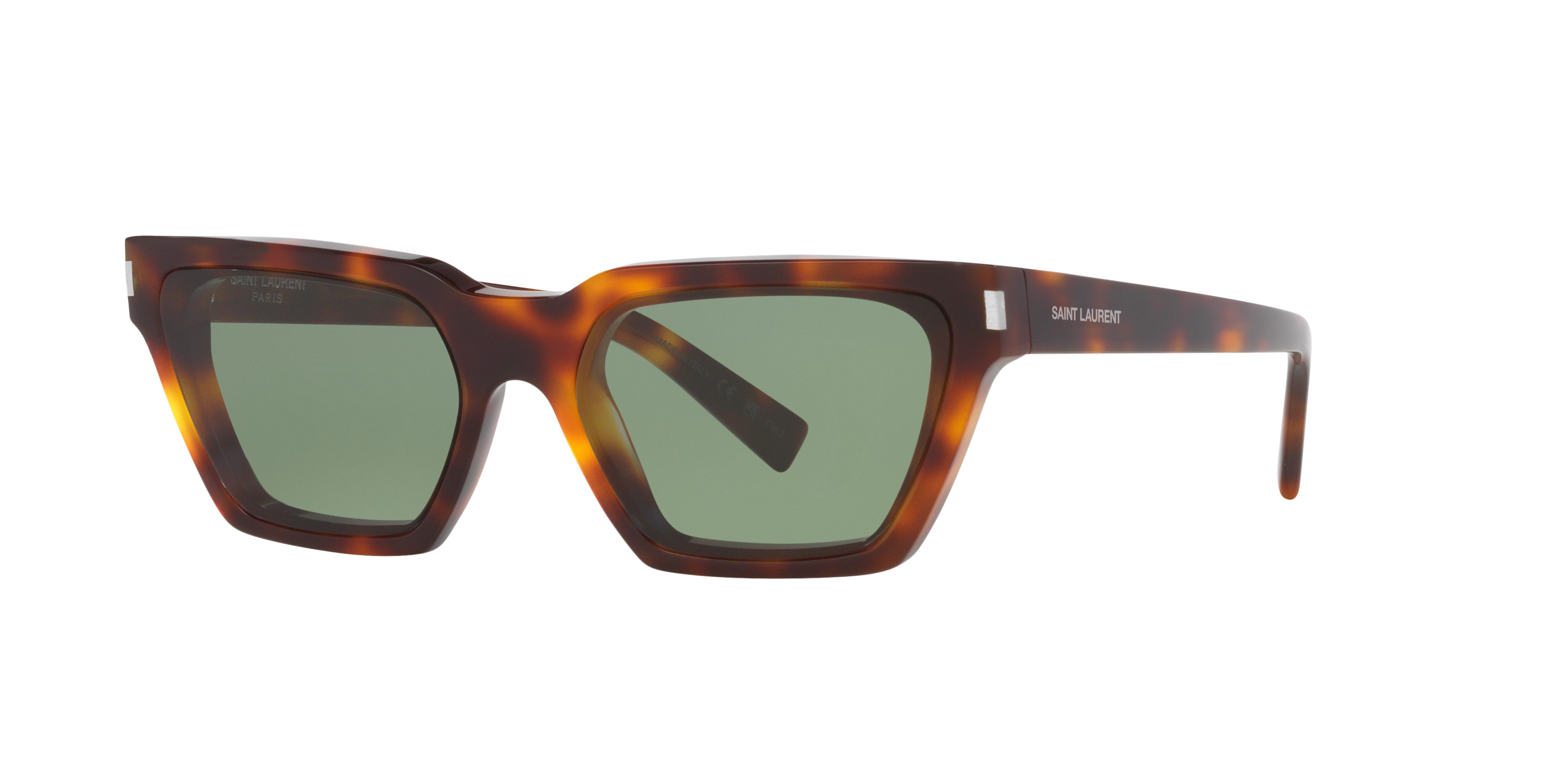 Saint Laurent SL 633 M (57 - 17) with Green lenses and Tortoise