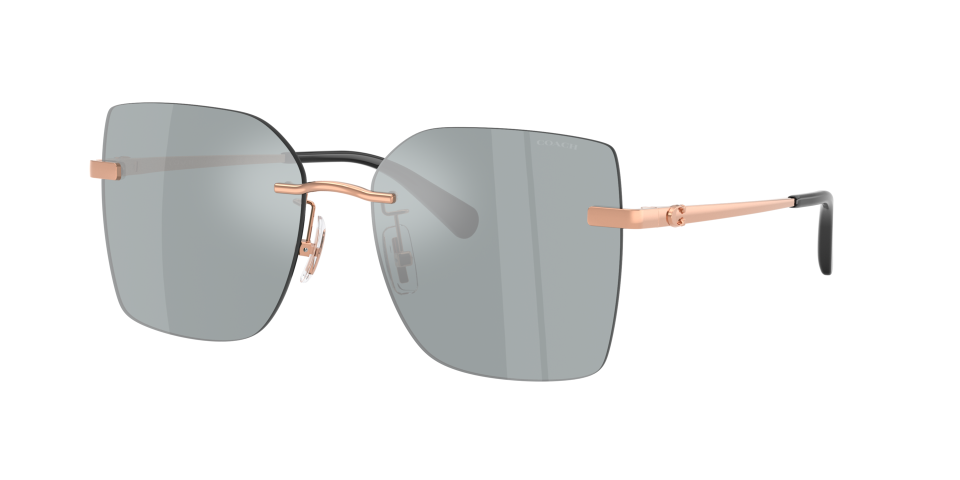 Coach Woman Sunglass CDP45 -  Frame color: Shiny Rose Gold, Lens color: Grey Mirror