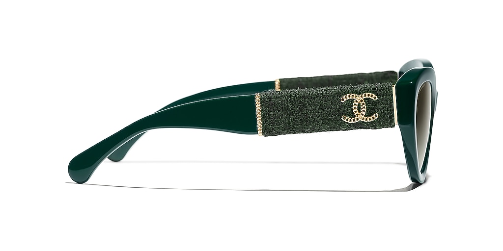 Chanel Cat Eye Sunglasses CH5513 L (55 - 18) with Green lenses and