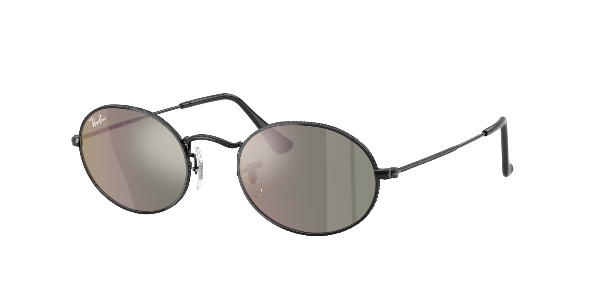 Ray-Ban Unisex Sunglass Oval Flat Lenses -  Frame color: Black, Lens color: Bronze