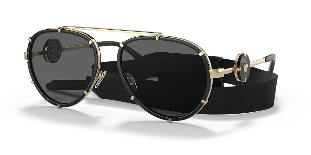Versace VE2232 XXL (61 - 18) with Grey lenses and Black frame