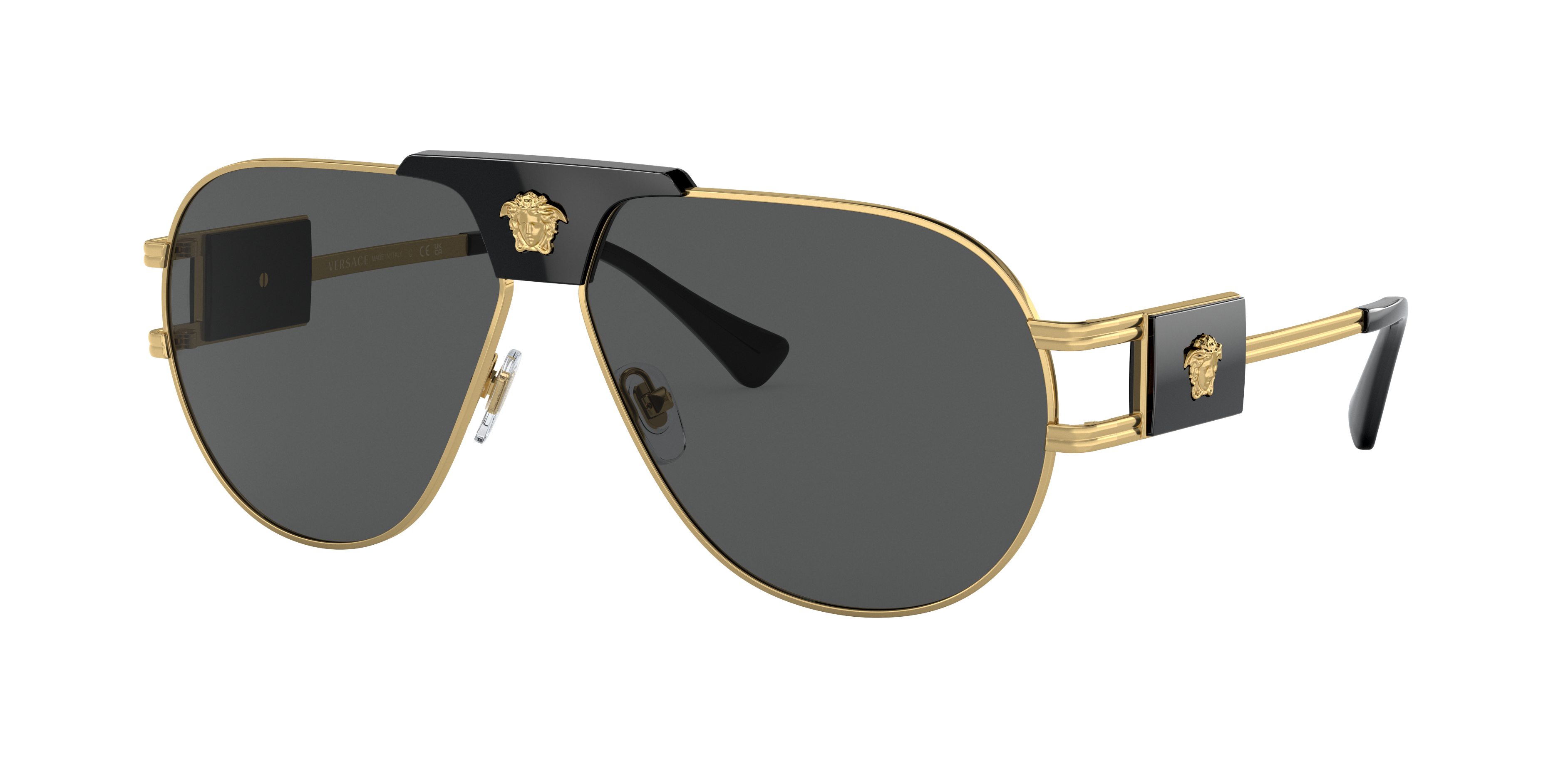 Versace VE2252 XXL (63 - 12) com Lentes Cinza e Armação Ouro