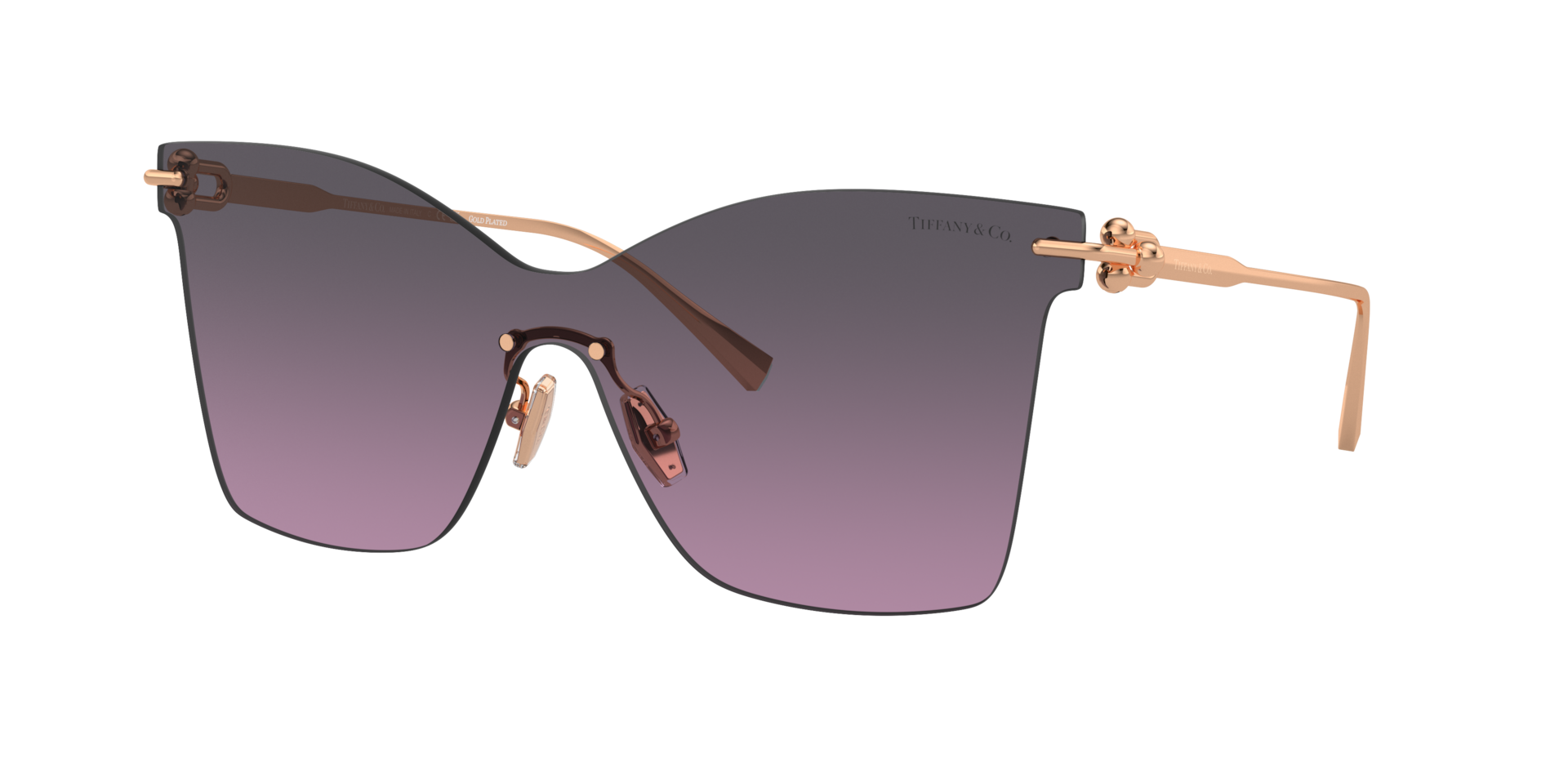 Tiffany & Co. Woman Sunglass TF3103K - Frame color: Rose Gold Plated, Lens color: Light Violet Gradient Grey