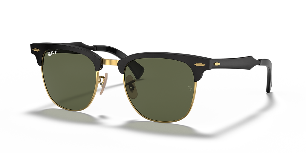 【Ray-Ban】CLUBMASTER（RB3507 136/N5 51-21） Ray-Ban Clubmaster Aluminum L (51 - 21) with Green lenses and