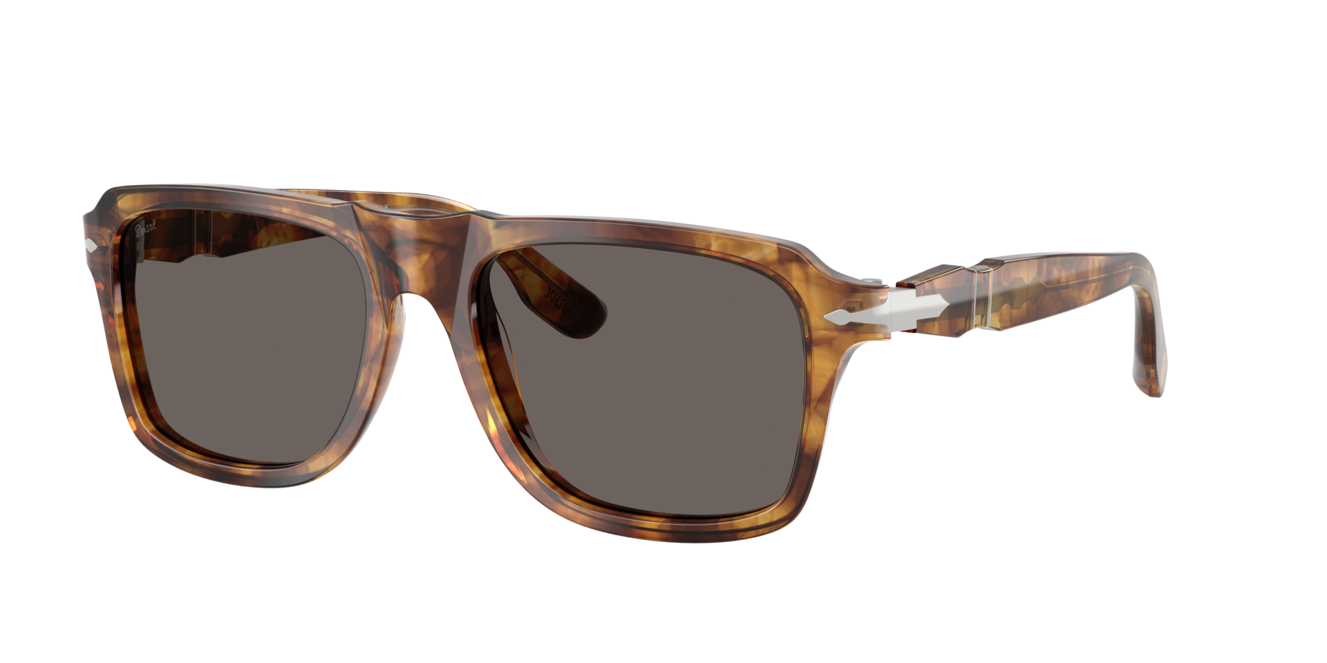 Persol Grey Man Po8002s 1243B1 Sunglasses Acetate Turtle Squared Normal - Image 3