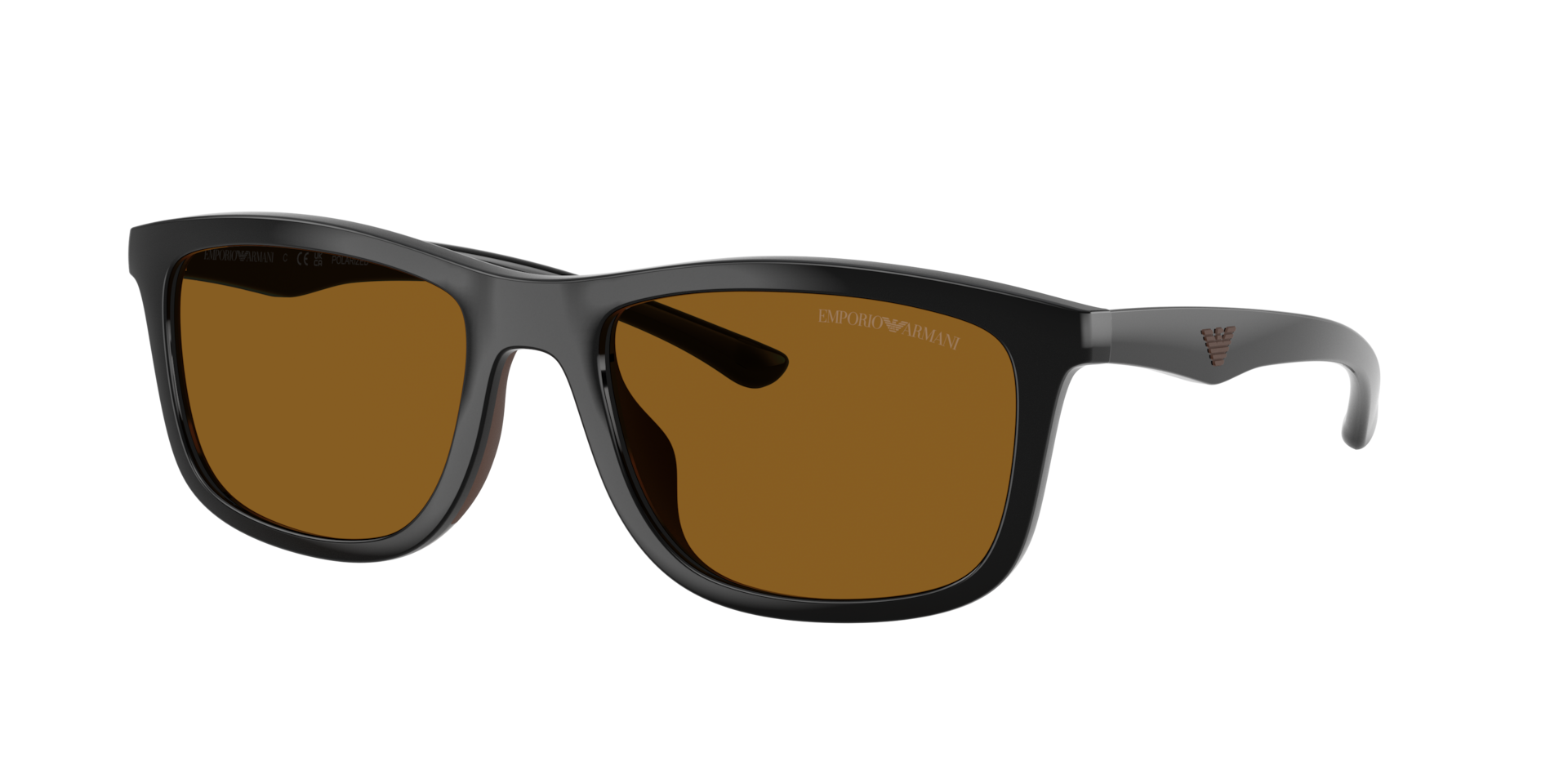 Emporio Armani Man Sunglass EA4277U - Frame color: Shiny Black, Lens color: Dark Brown Polarized