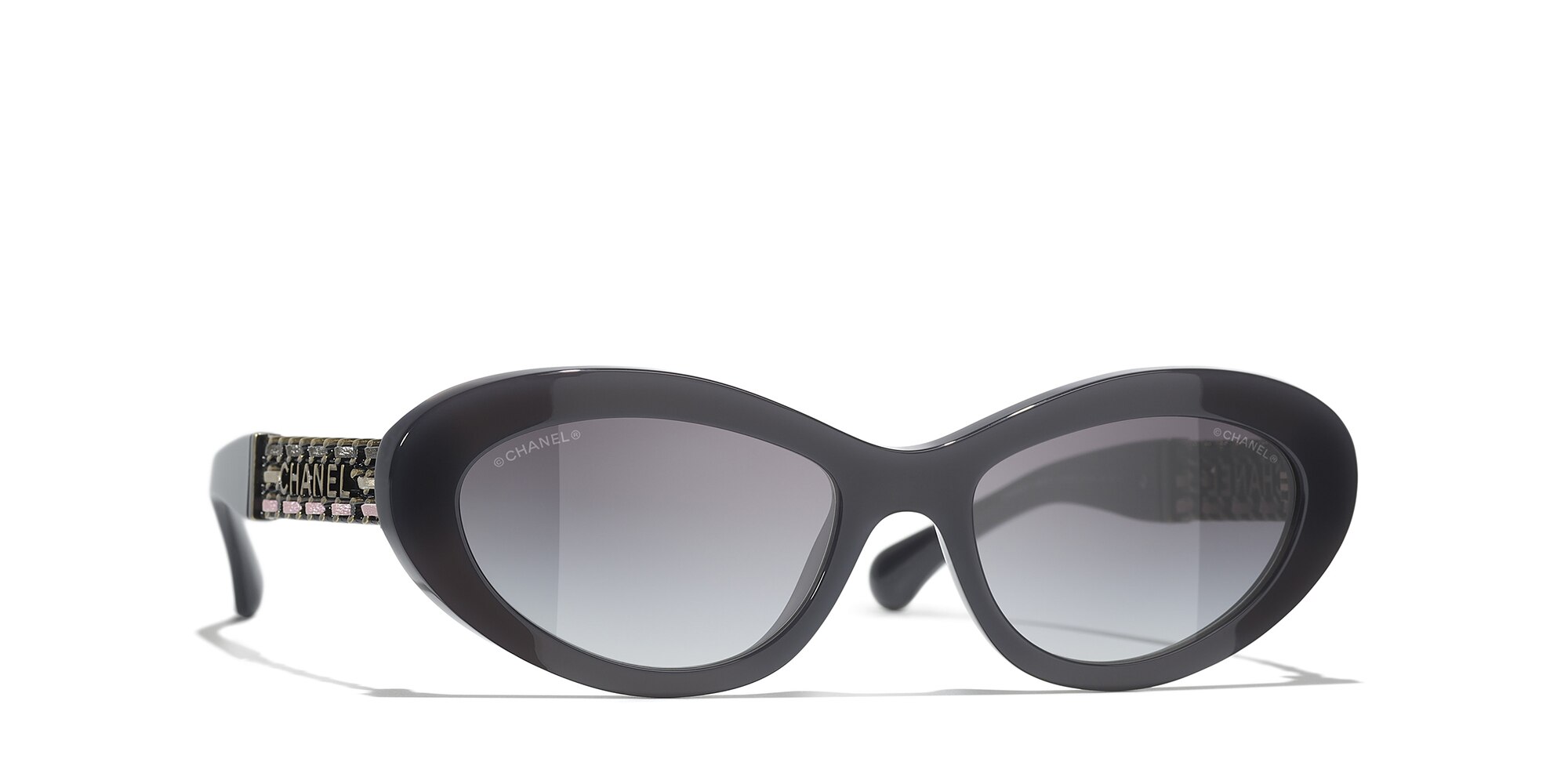 Chanel Woman Sunglass Cat Eye Sunglasses CH5538QA -  Frame color: Grey, Lens color: Grey