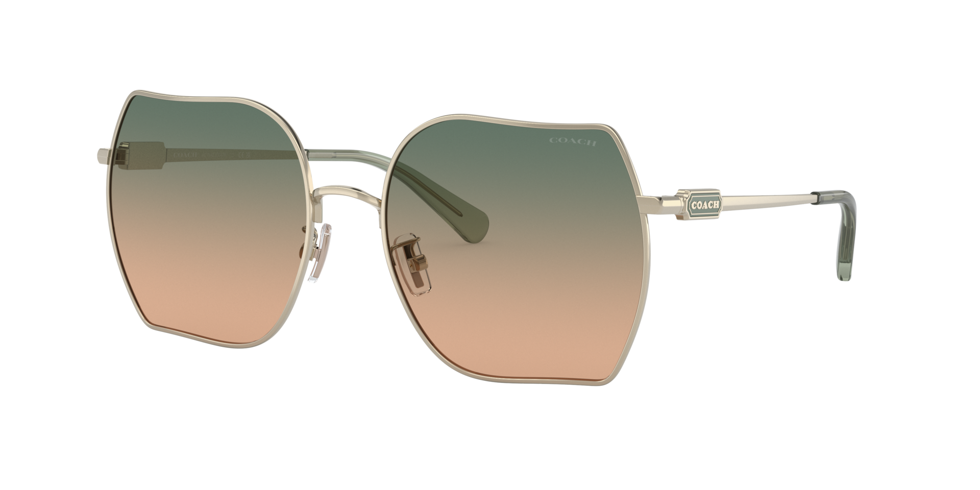 Coach Femme Sunglass CD476 - Couleur du Monture Or clair brillant Couleur de Lentille Green Brown Gradient 79 €