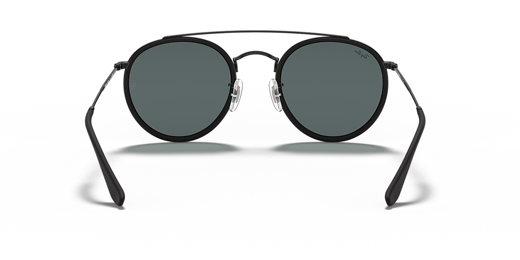 Ray-Ban Round Double Bridge M (51 - 22) with Blue lenses and Black