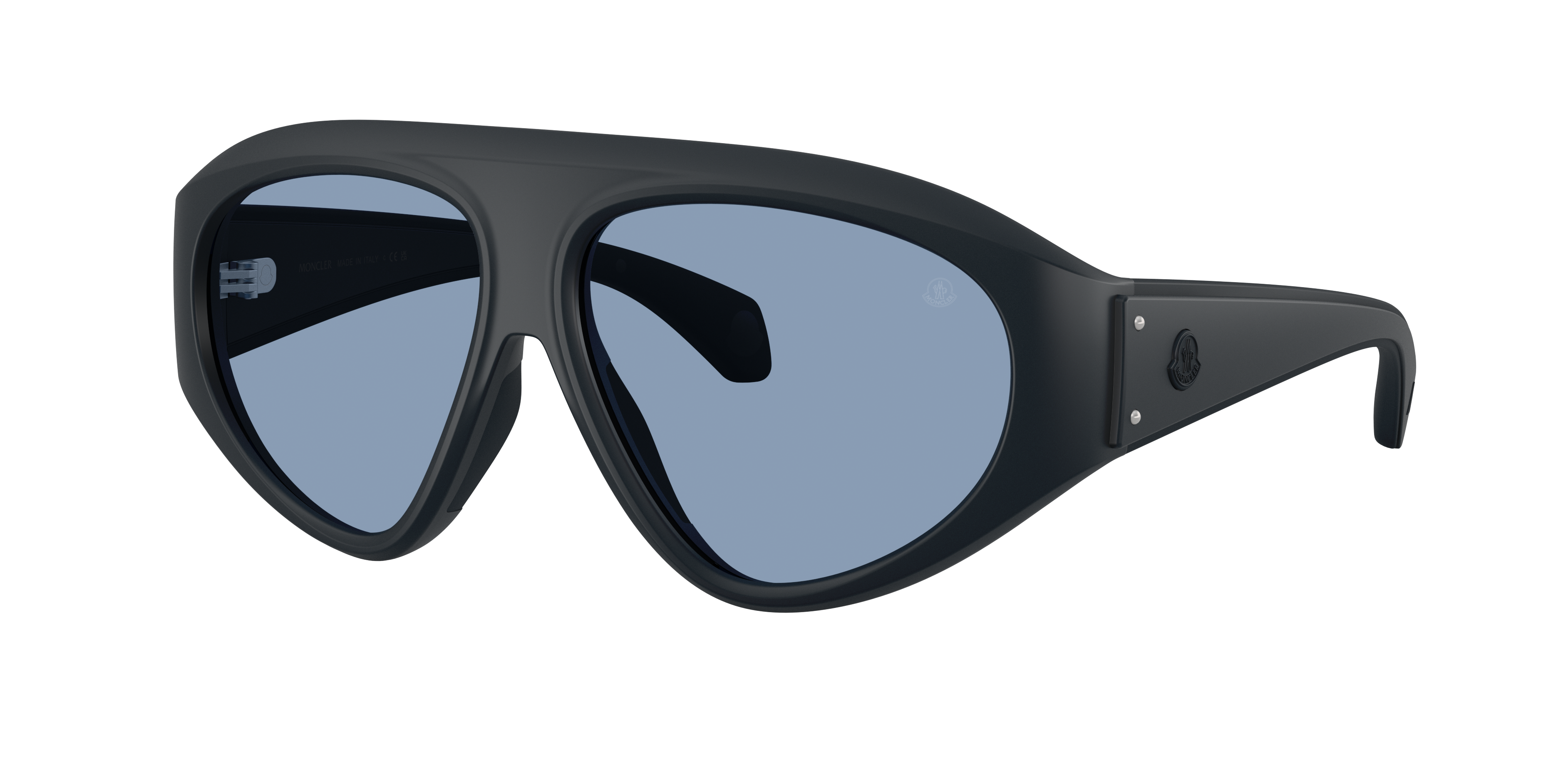 Moncler Unisex Sunglass ME8014U Zyra -  Frame color: Matte Dark Blue, Lens color: Light Blue Solid