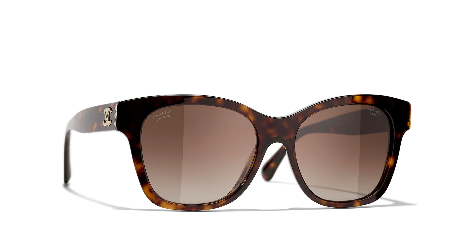 Chanel Woman Sunglass Square Sunglasses CH5482H -  Frame color: Dark Tortoise, Lens color: Brown