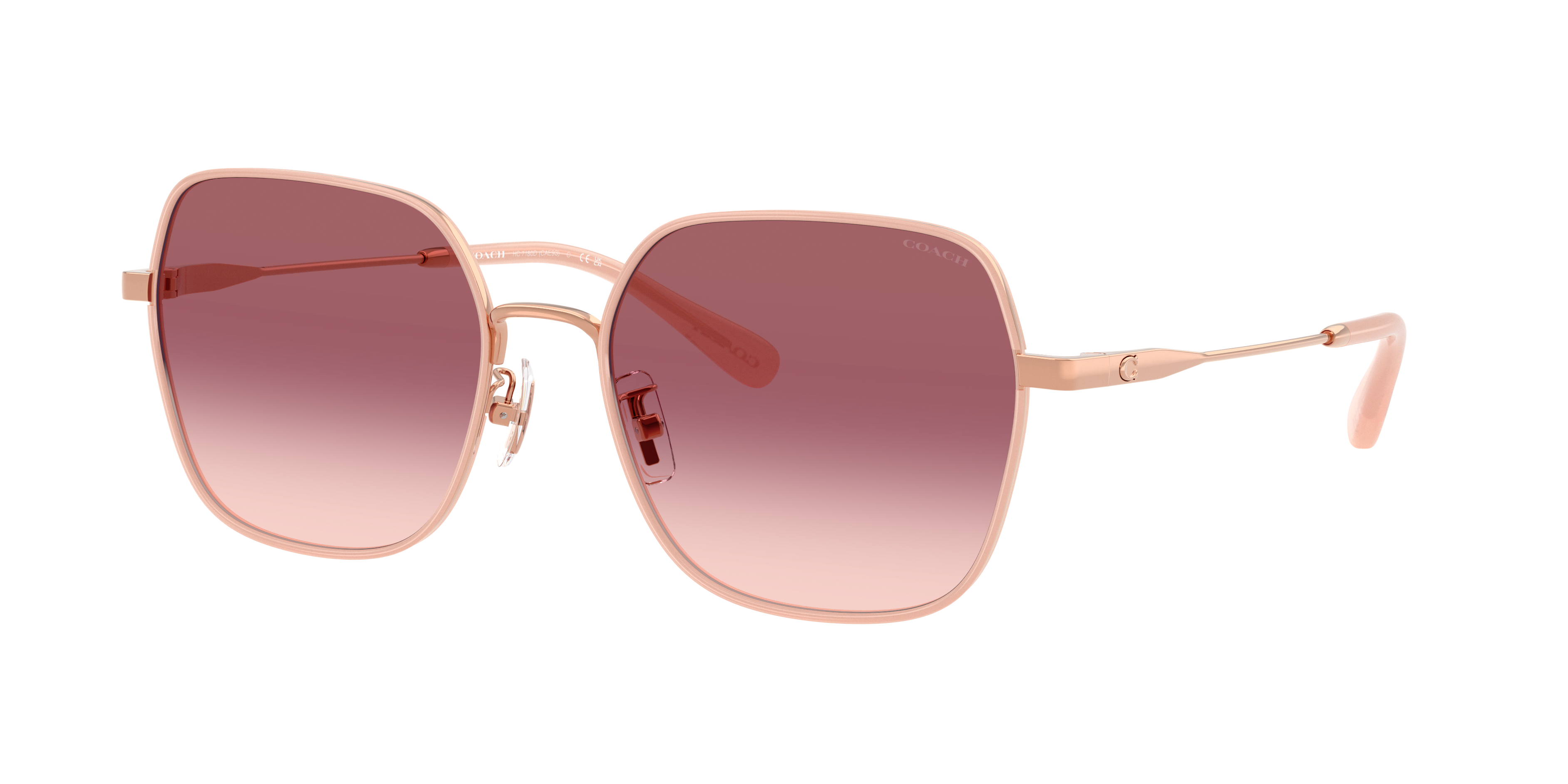 Coach Woman Sunglass CAE93 -  Frame color: Shiny Rose Gold/Milky Rose, Lens color: Violet Pink Gradient