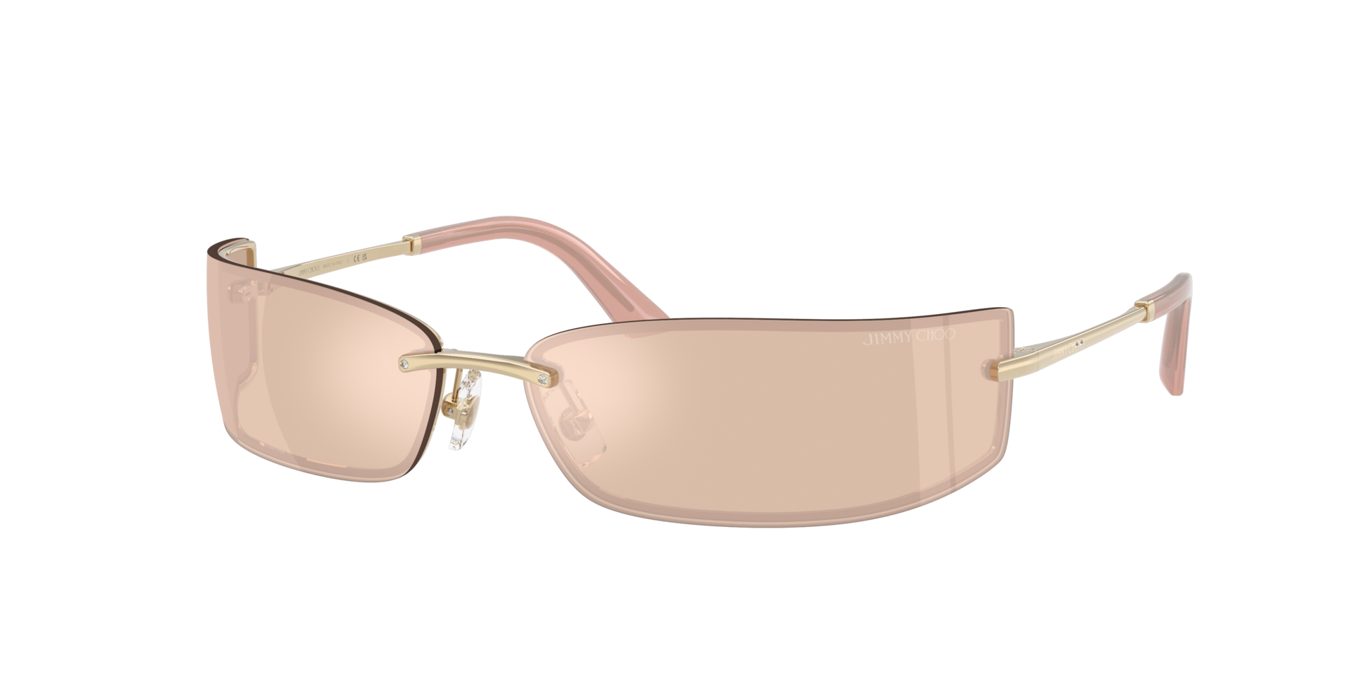 Jimmy Choo Frau Sunglass JC4024B - Rahmenfarbe: Hellgold, Linsenfarbe: Pink verspiegelt