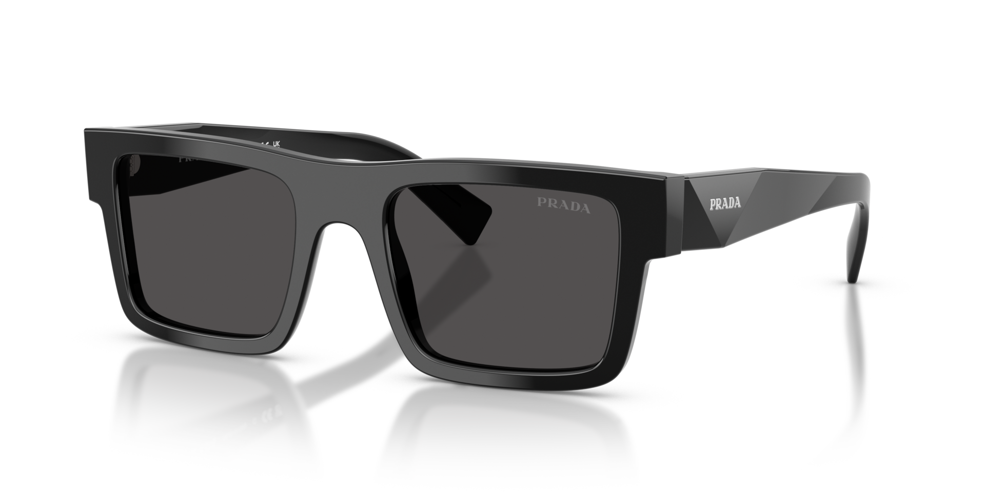 【正規品】PRADA サングラス PR19WS ブラック スクエア 人気モデル Prada PR 19WS M (52 - 21) with Grey lenses and Black frame