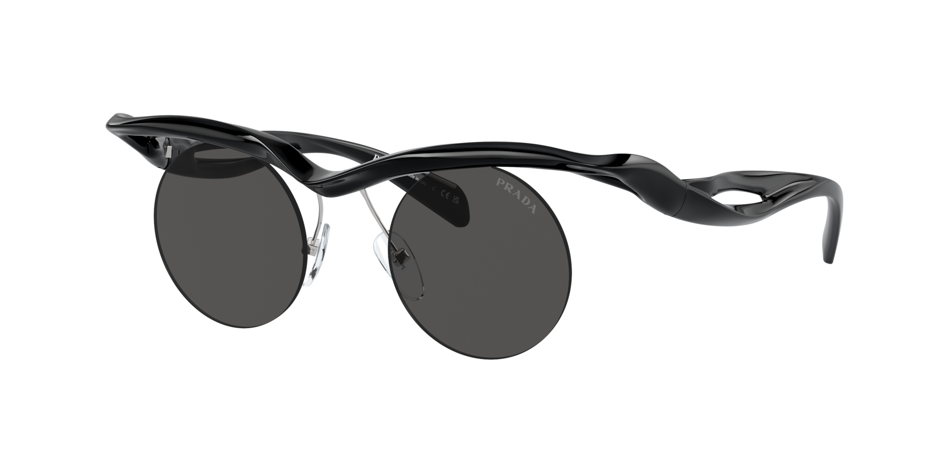 Prada Man Sunglass PR A18S -  Frame color: Black, Lens color: Dark Grey