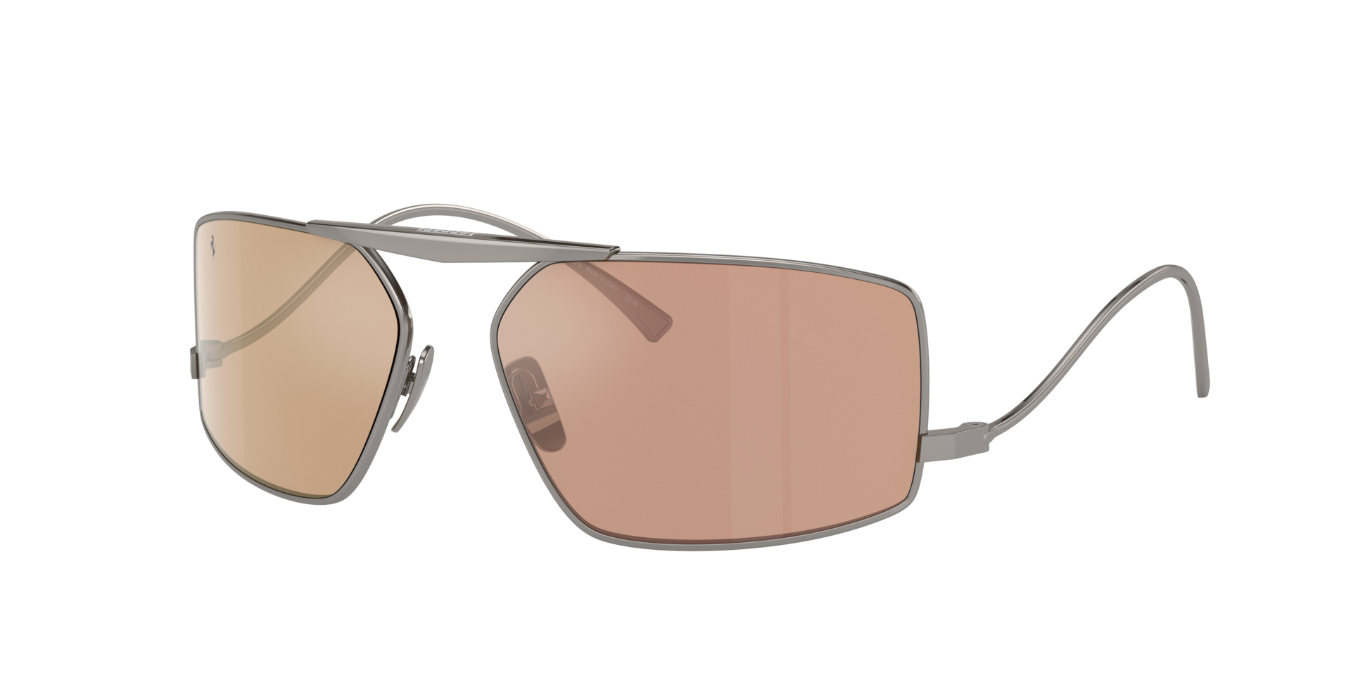 Ferrari Unisex Sunglass FH1008 - Couleur du Monture: Gunmetal, Couleur de Lentille: Orange argent miroir