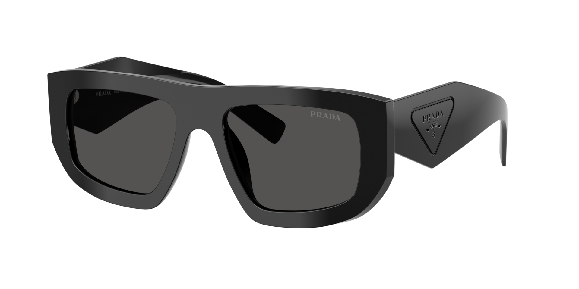 Prada Frau Sunglass PR D04SU - Rahmenfarbe: Schwarz, Linsenfarbe: Dunkelgrau