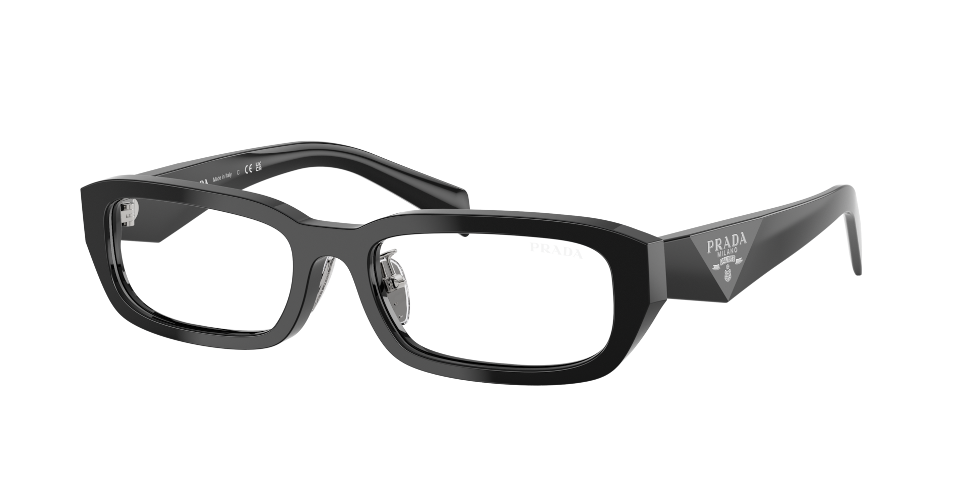 Prada PR B06SF M (55 - 18) with Transparent lenses and Black frame