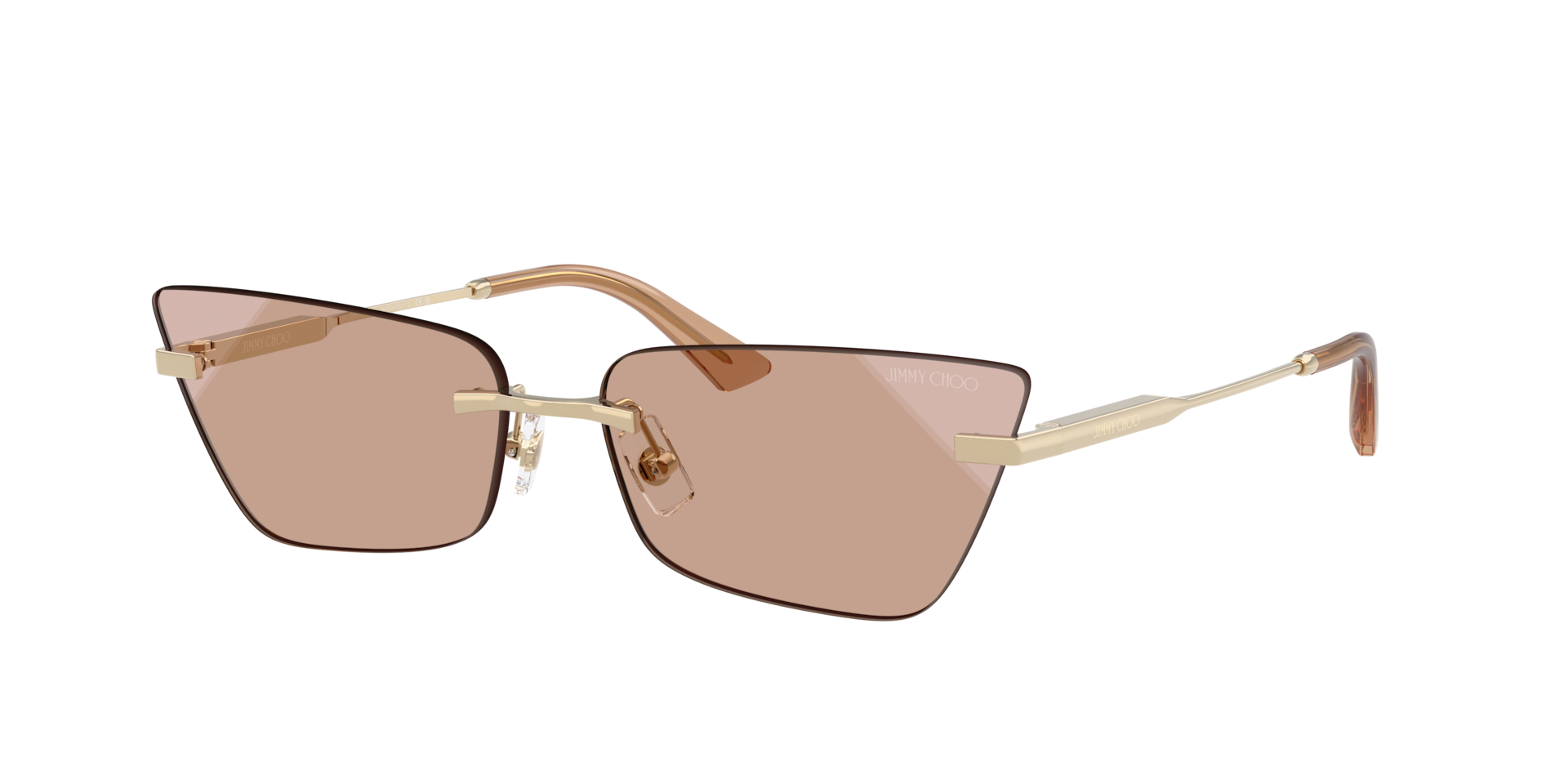 Jimmy Choo Frau Sunglass JC4012 - Rahmenfarbe: Hellgold, Linsenfarbe: Braun Verlaufstönung
