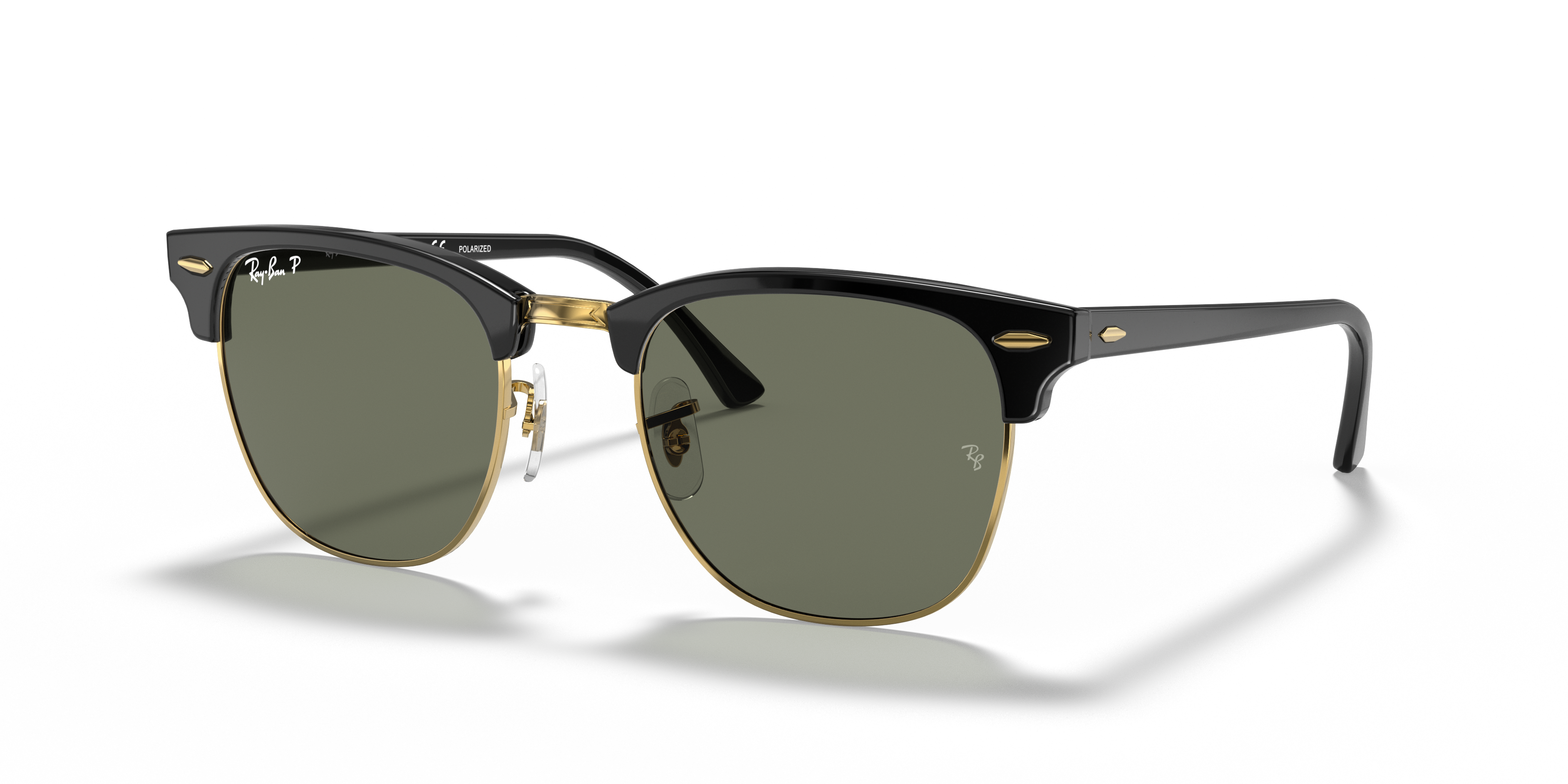 Ray-Ban Clubmaster Classic M (49 - 21) with Green lenses and Black