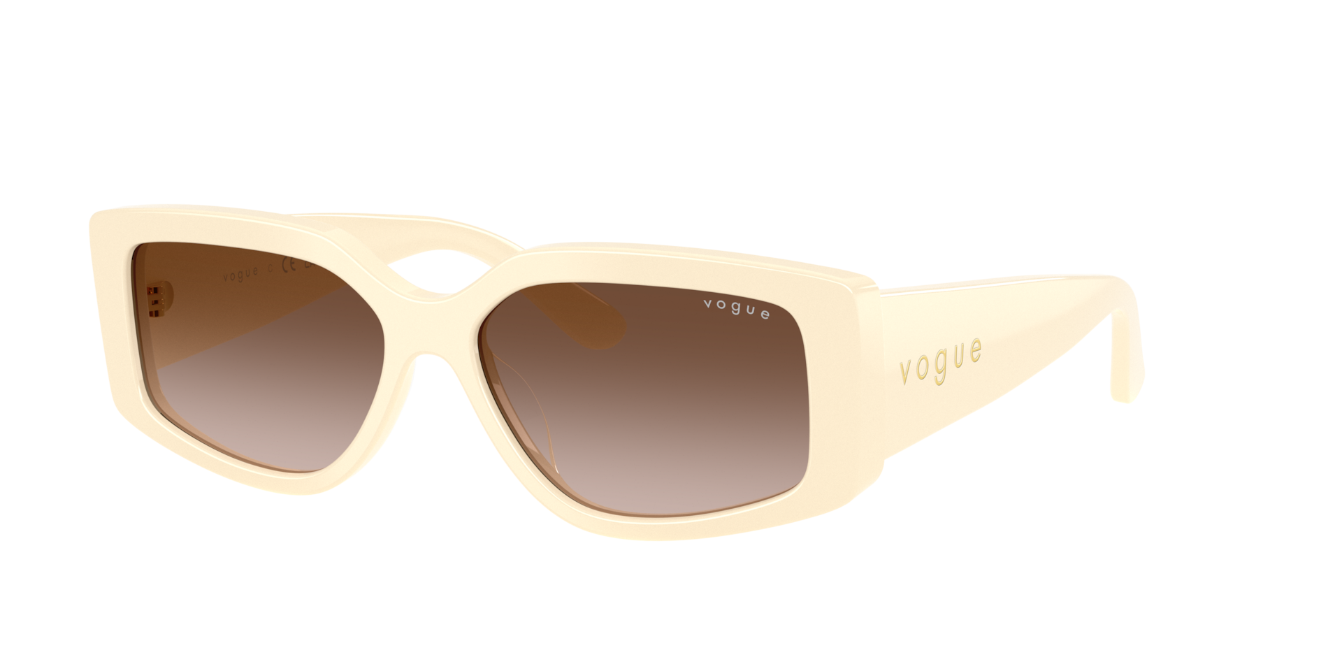 Vogue Eyewear White/Brown Vo5642su 316713 Woman Sunglasses Acetate Squared Normal Nuanced - Image 2