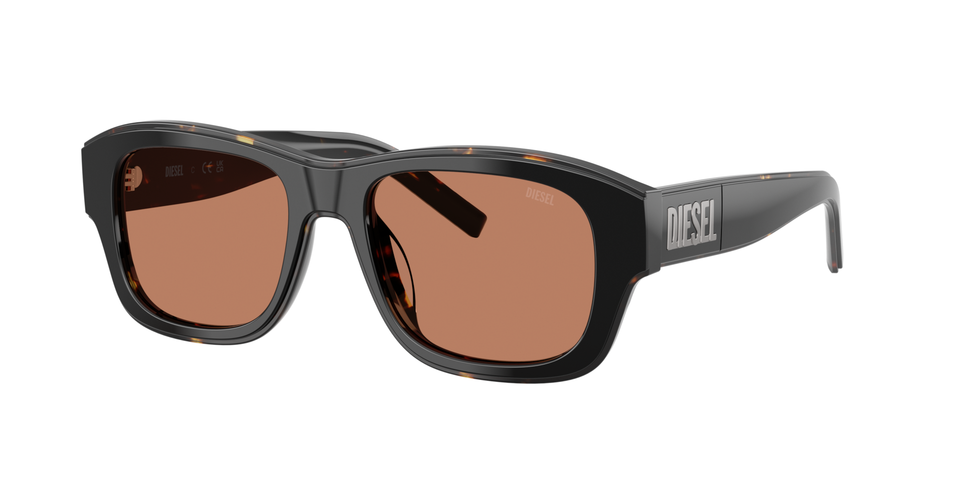 Diesel Unisex Sunglass DL2020U - Frame color: Top Black Havana Yellow, Lens color: Brown