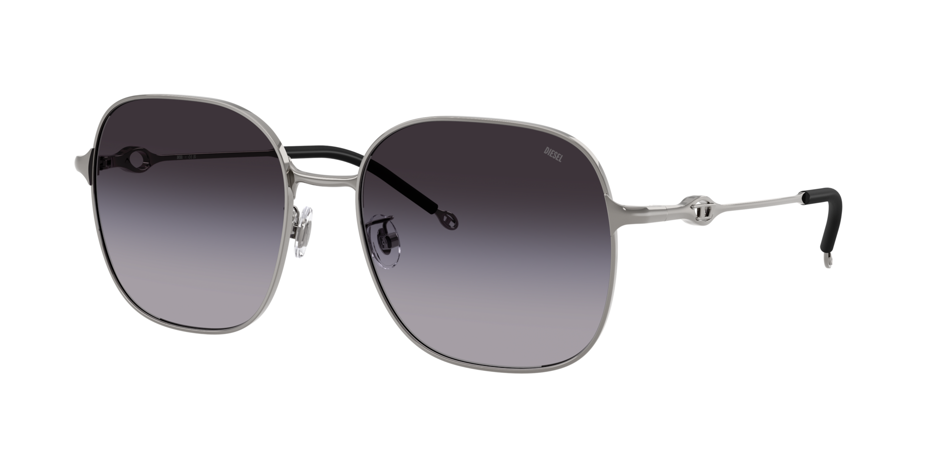 Diesel Grey Woman Dl1010d 10038G Sunglasses Metal Squared Normal Shaded - Image 3