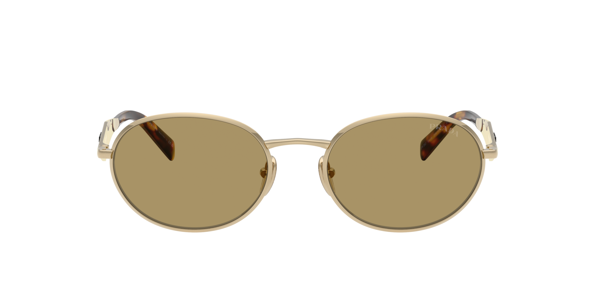 PRADA ゴールド・ リーフ装飾ミュール　37 Prada PR D57S L (54 - 19) with Green lenses and Gold frame