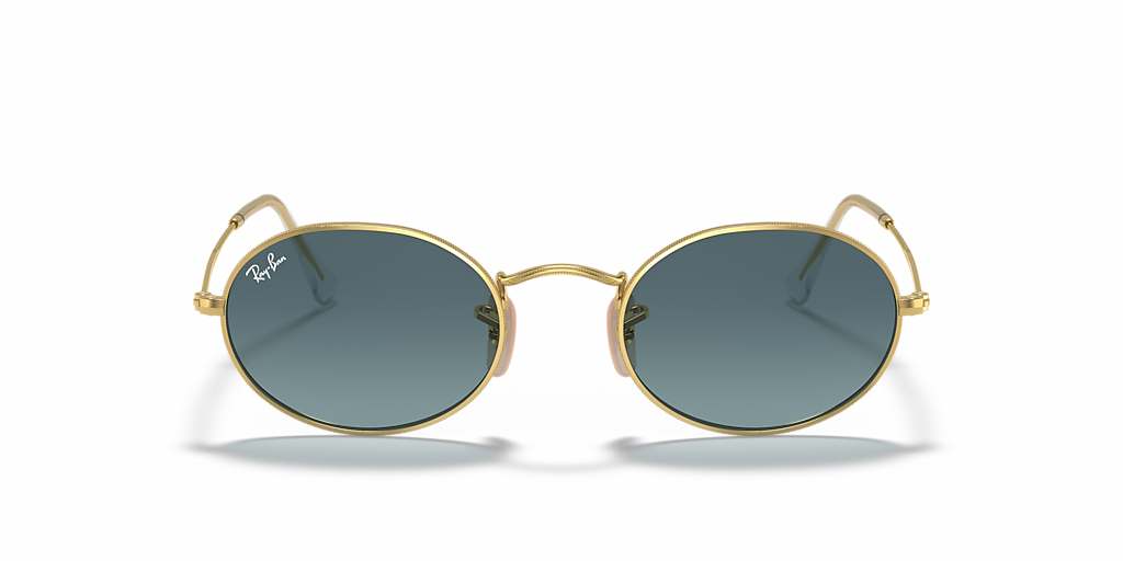 Ray-Ban Oval Metal XL (54 - 21) with Blue lenses and Gold frame