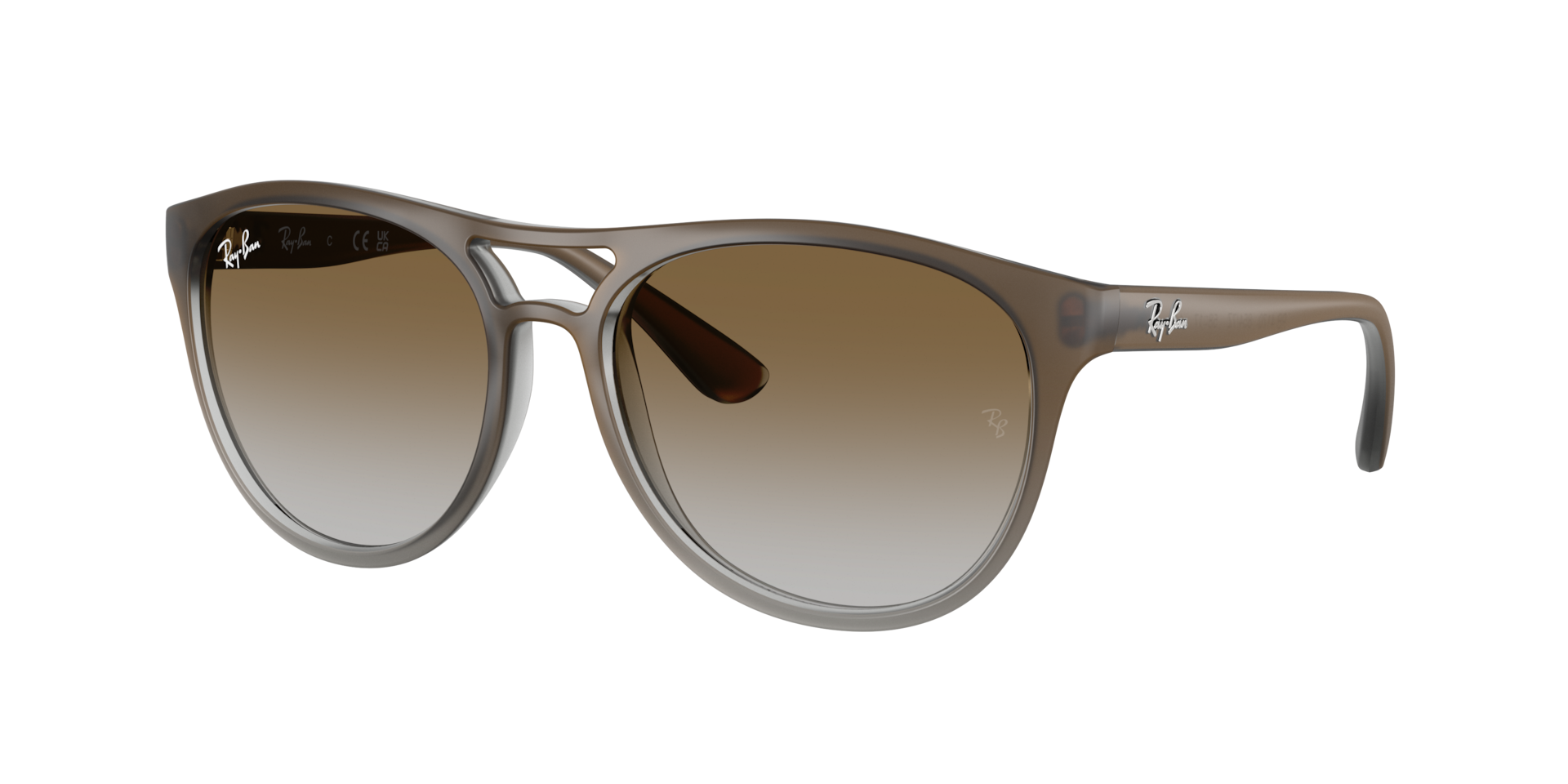 Ray-Ban Man Sunglass Brad -  Frame color: Brown Gradient On Clear Grey, Lens color: Green Gradient