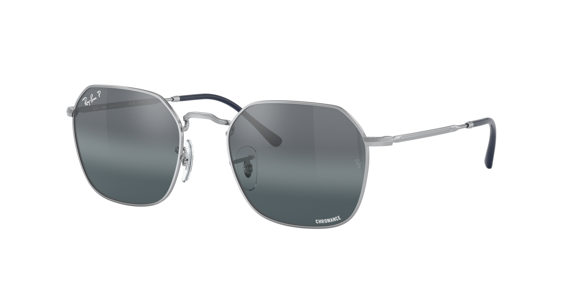 Ray-Ban Unisex Sunglass Jim Polarized+ Lenses -  Frame color: Silver, Lens color: Silver/Blue Polarised+