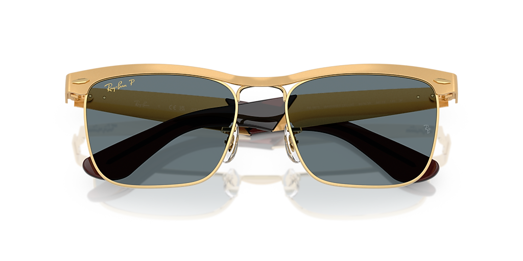 Ray-Ban Wayfarer Deluxe XXL (56 - 18) with Blue lenses and Gold